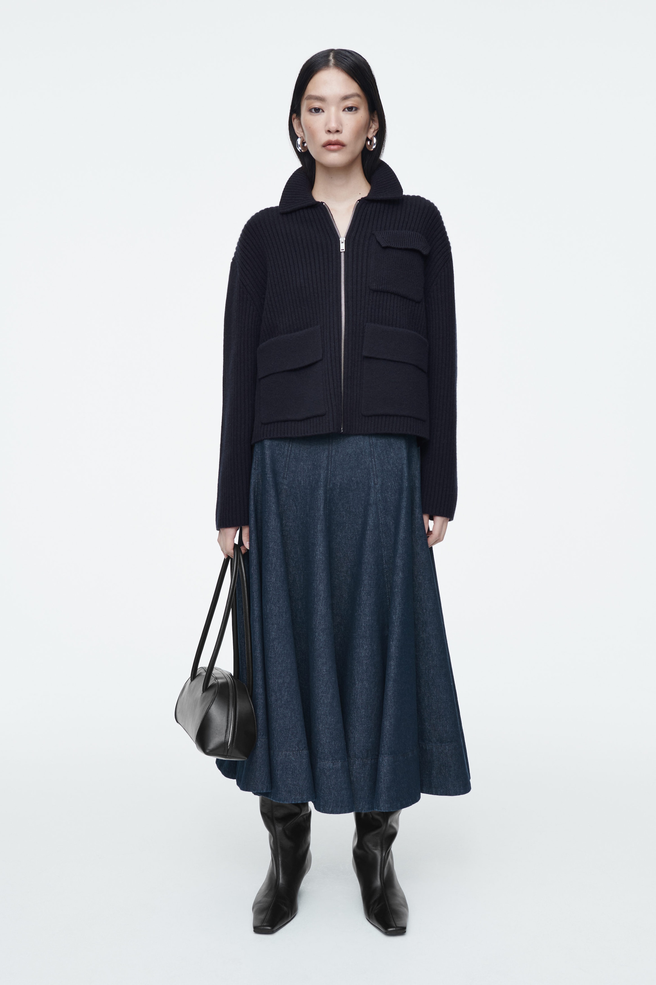 RIBBED MERINO WOOL UTILITY JACKET