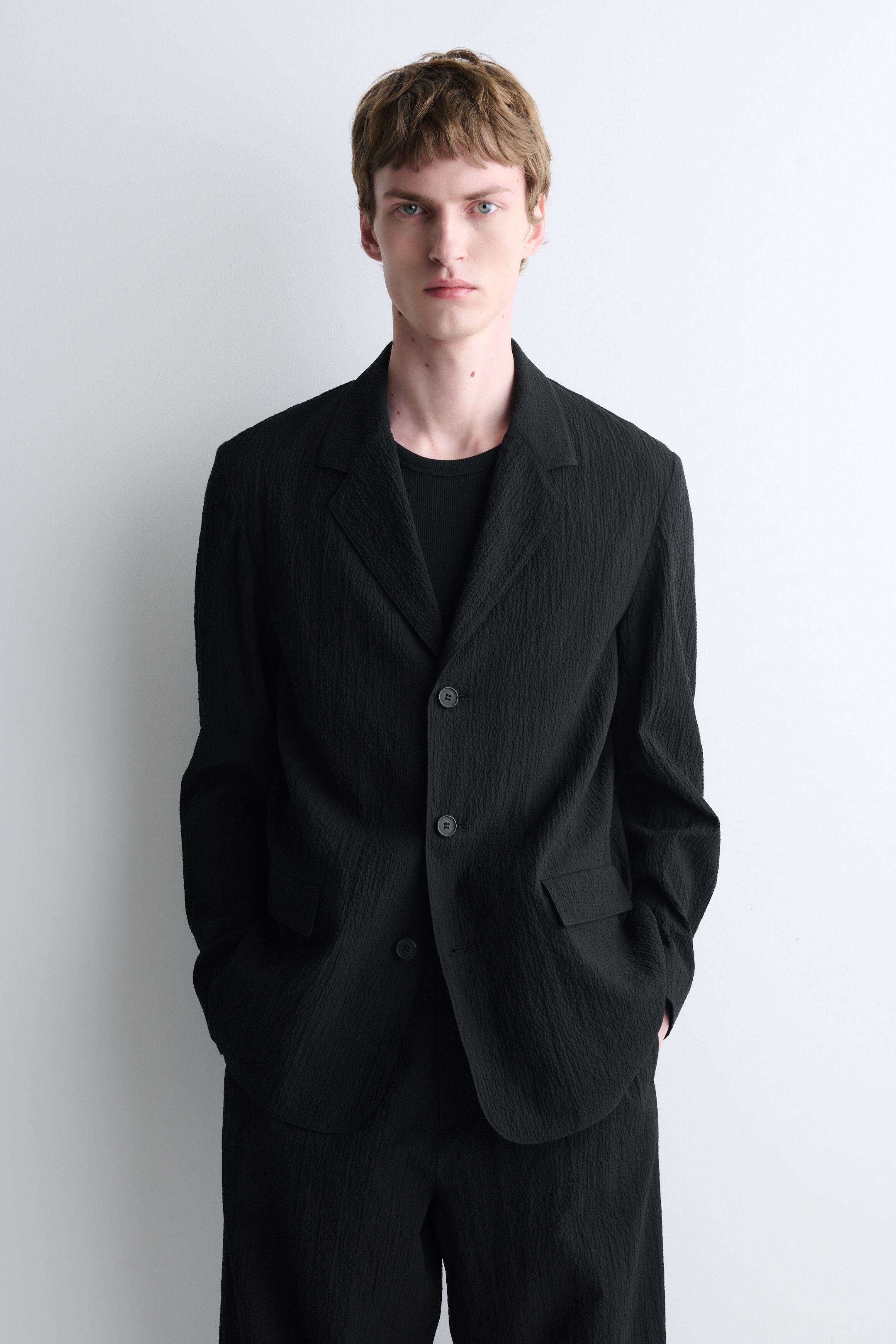 UNSTRUCTURED SEERSUCKER BLAZER