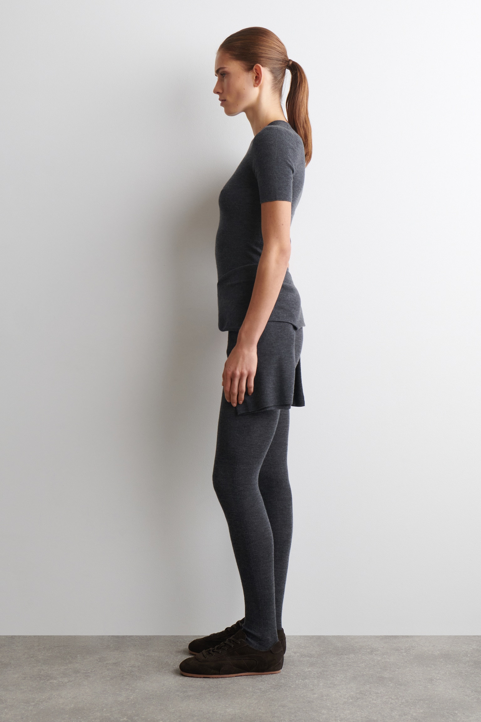 TRIČKO Z MERINO VLNY - tmavosivá melírovaná - 7