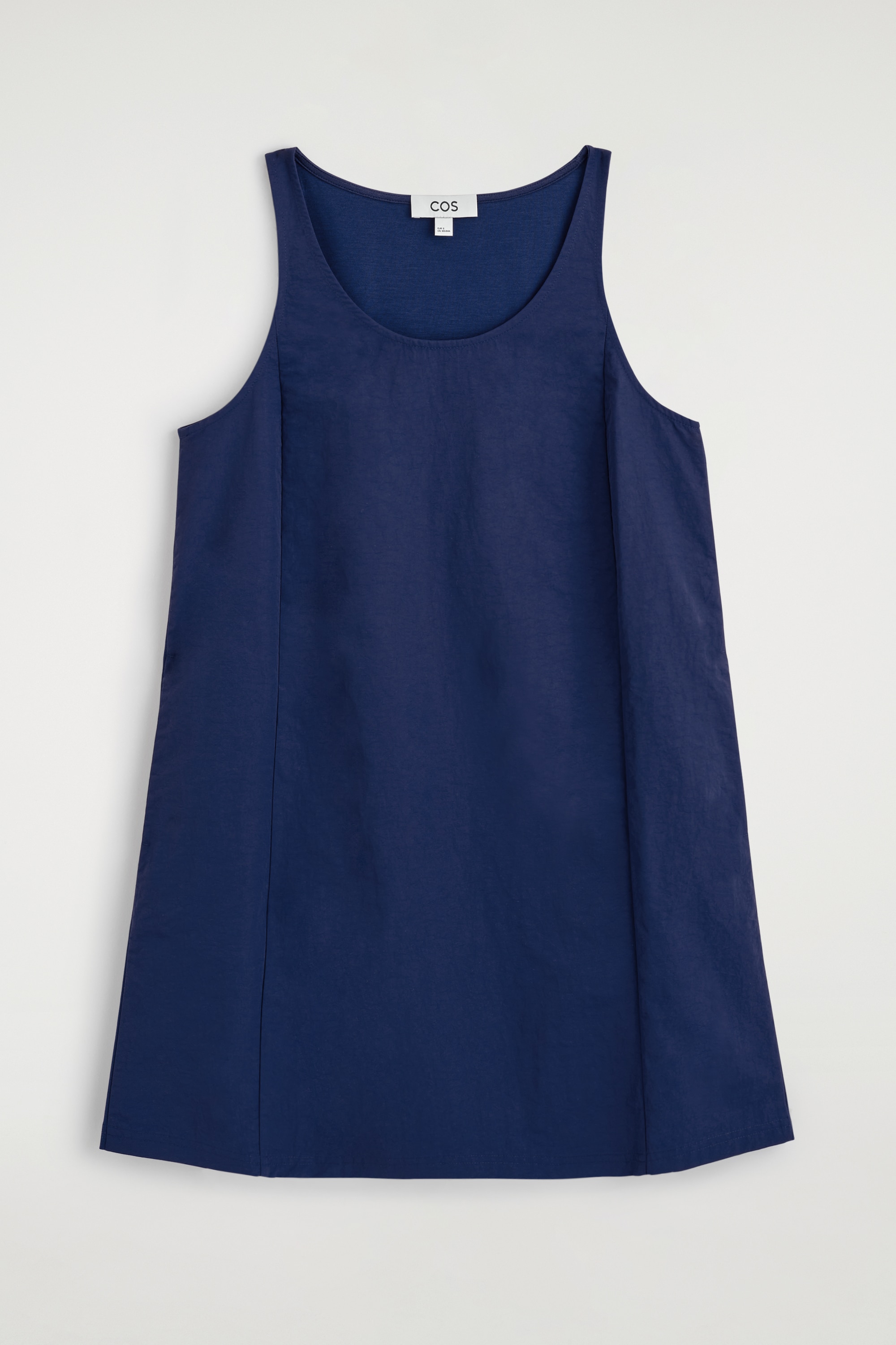 ABITO MINI IN NYLON CON PANNELLI IN JERSEY - BLU