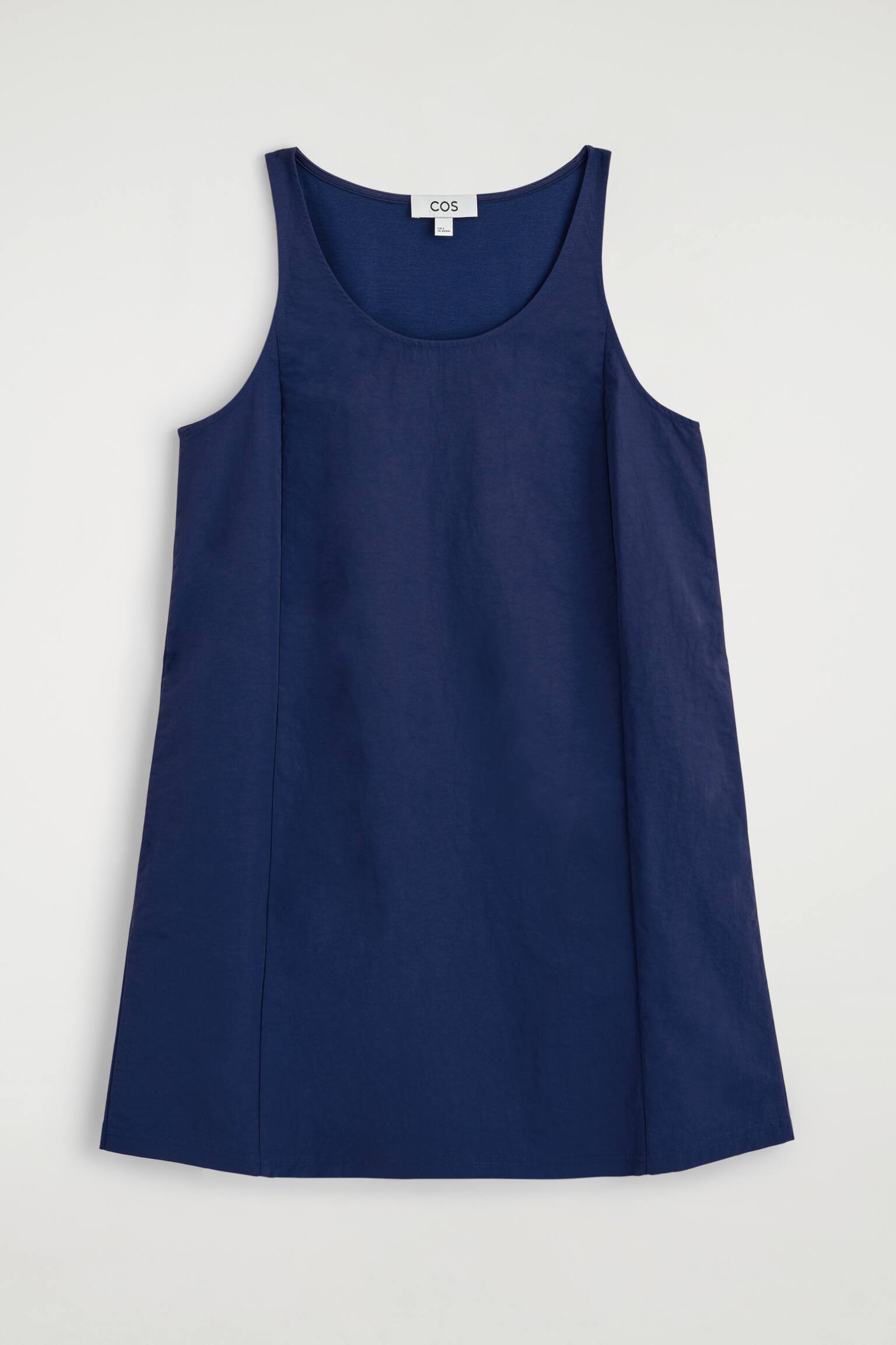 Minikjole i nylon med paneler i jersey-Blå - 2