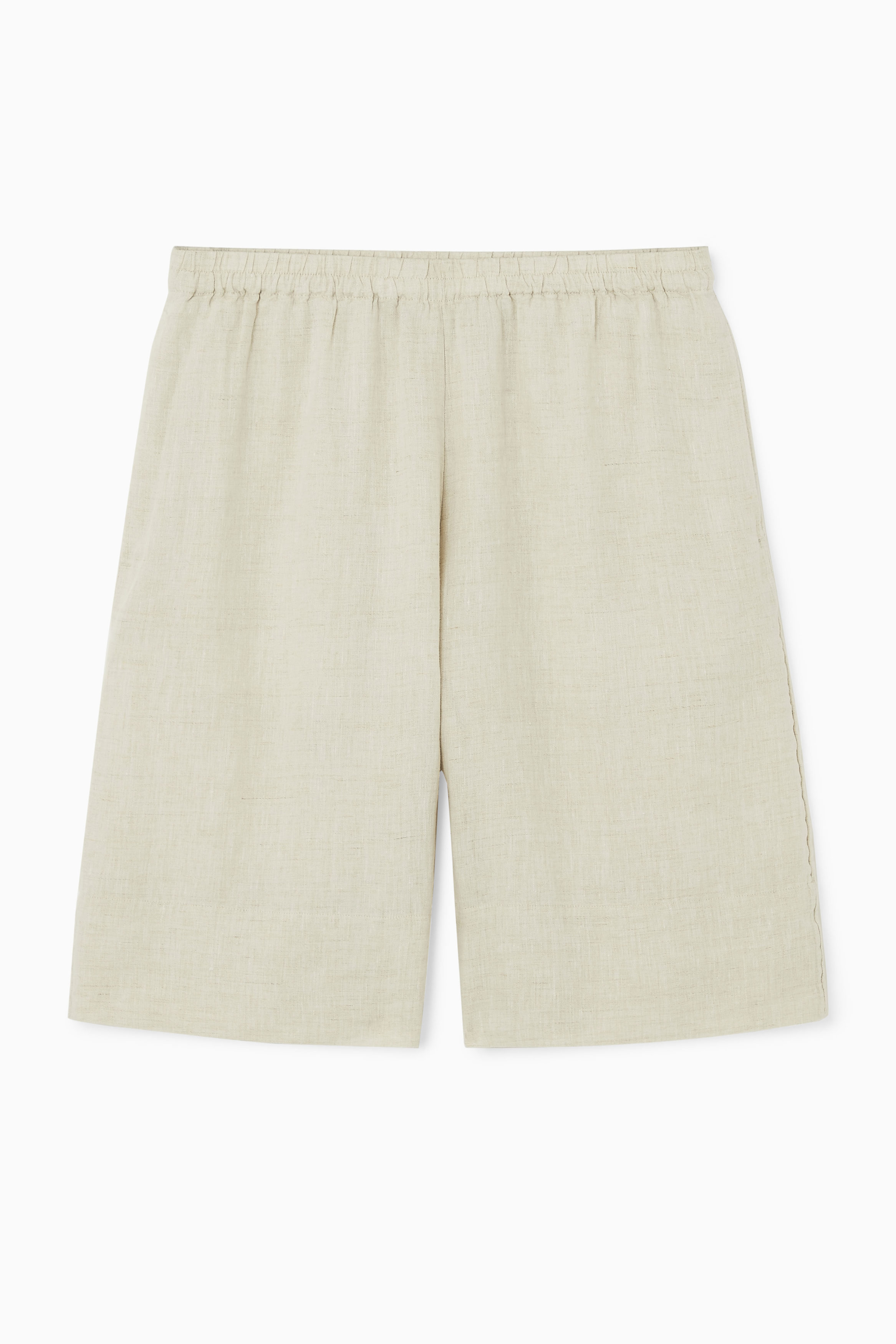 ELASTICATED LINEN SHORTS - STONE | COS
