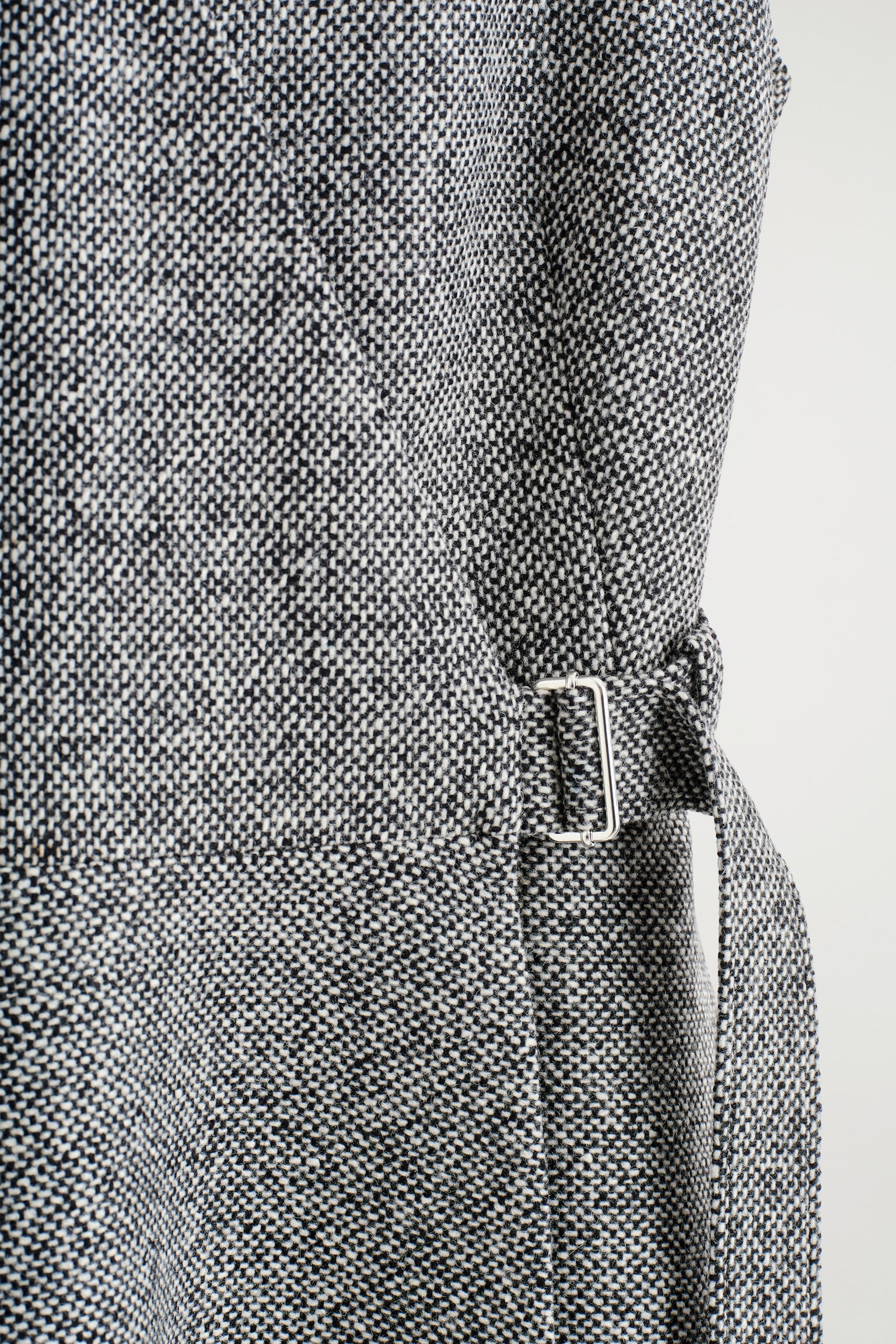 VESTIDO CORTO CRUZADO DE TWEED - GRIS - 6