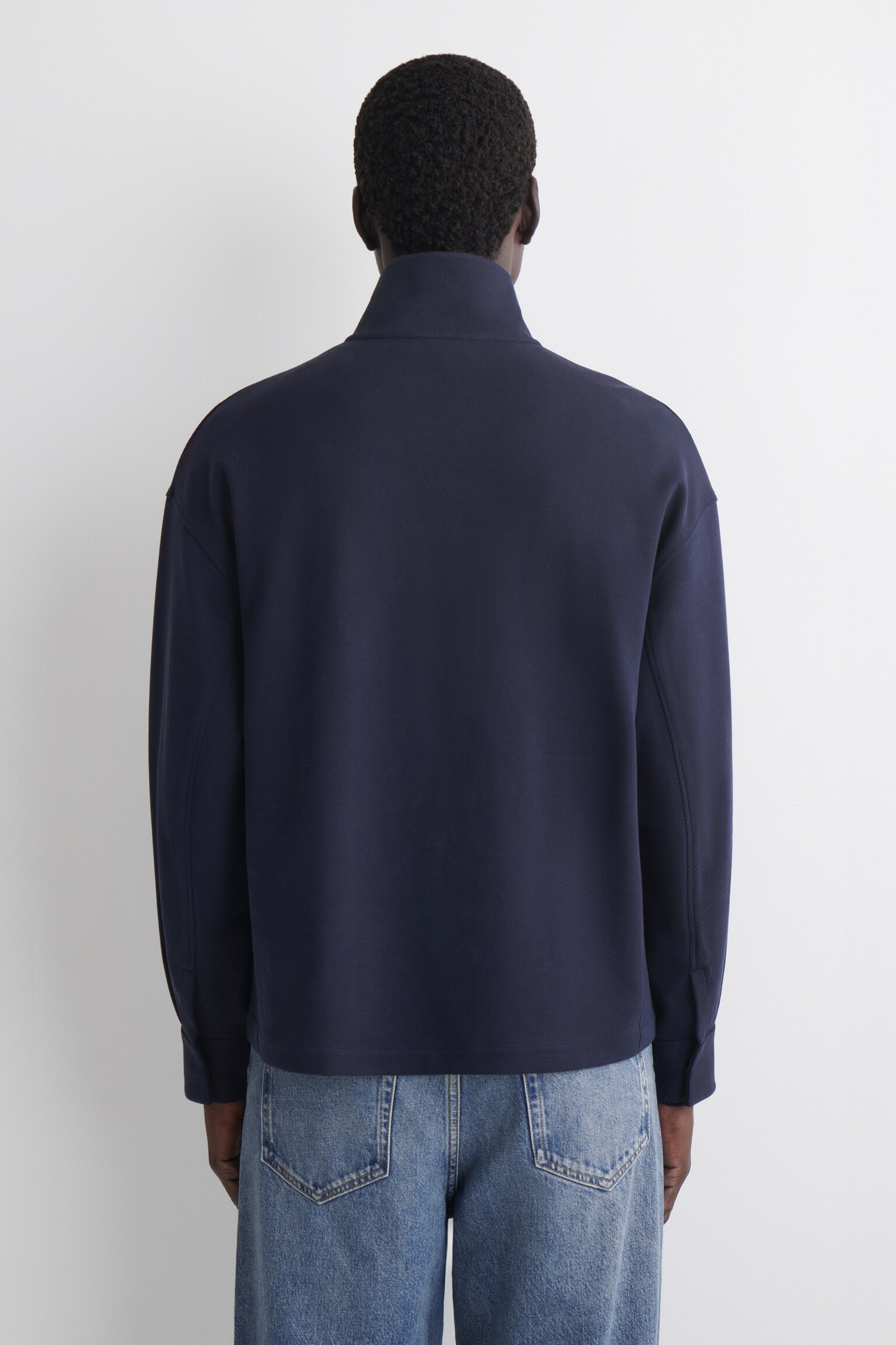 FUNNEL-NECK ZIP-UP SWEATSHIRT - NAVY - 6