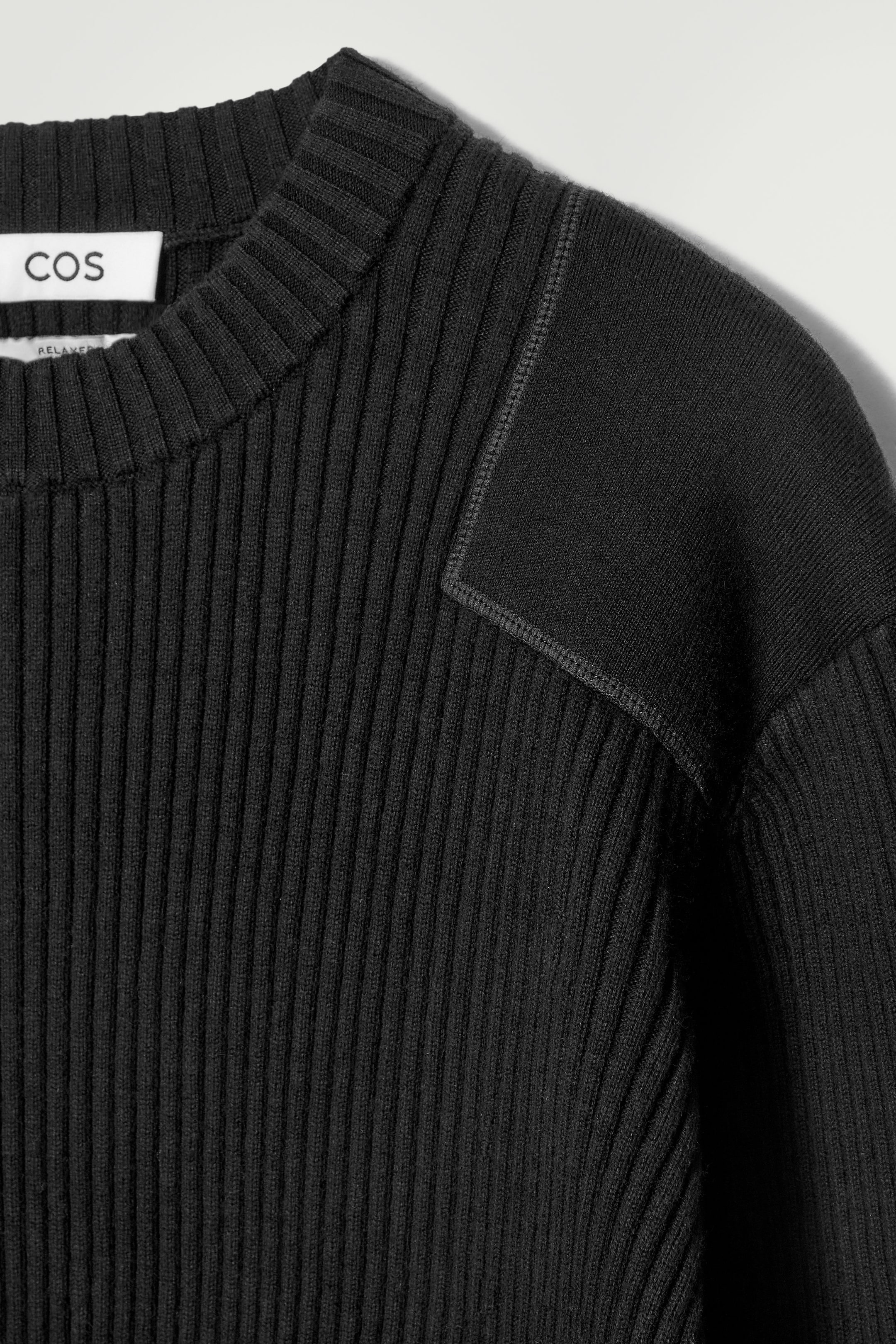 PATCH-DETAIL WOOL-BLEND JUMPER