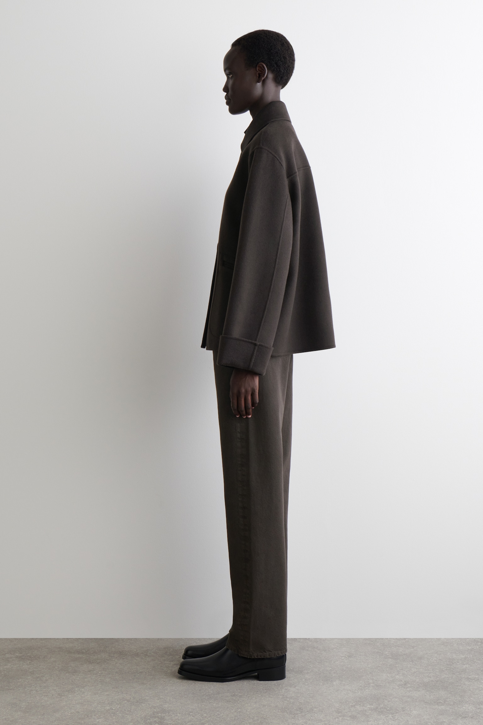 VESTE LAINE DOUBLE FACE - BRUN FONCÉ/NOIR - 3