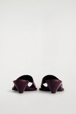 LEATHER KITTEN-HEEL MULES — BORDEAUX 1