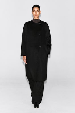 DOUBLE-FACED CASHMERE LONG COAT — BLACK 2