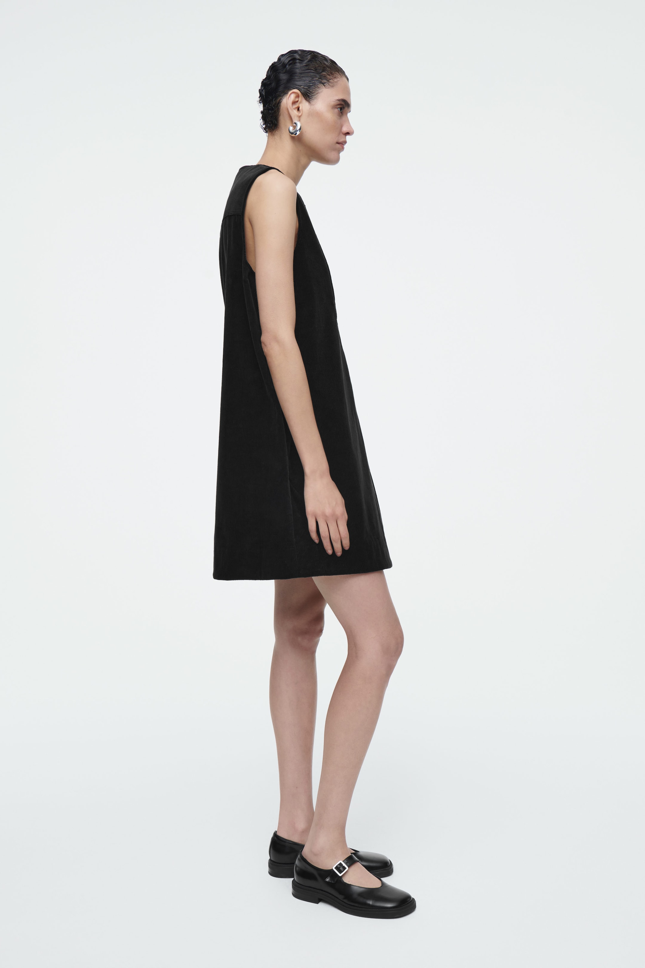 BIB-FRONT CORDUROY MINI DRESS