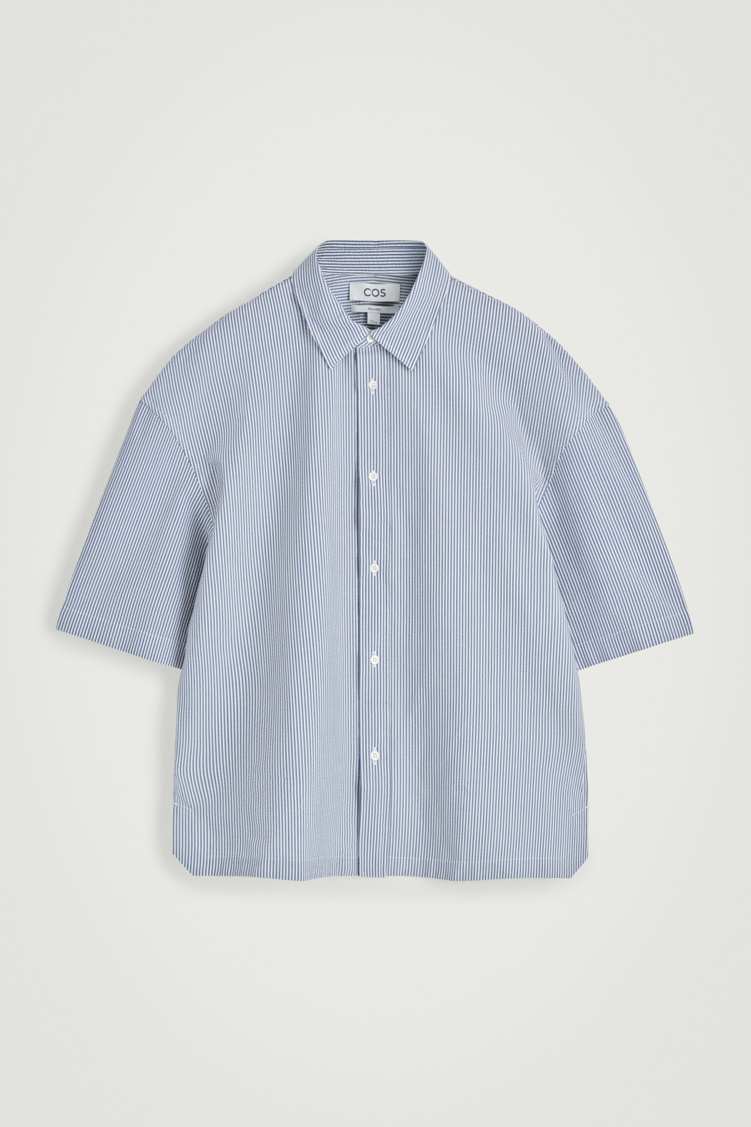 CAMISA DE MANGA CORTA DE ALGODÓN - AZUL / BLANCO / RAYAS - 2