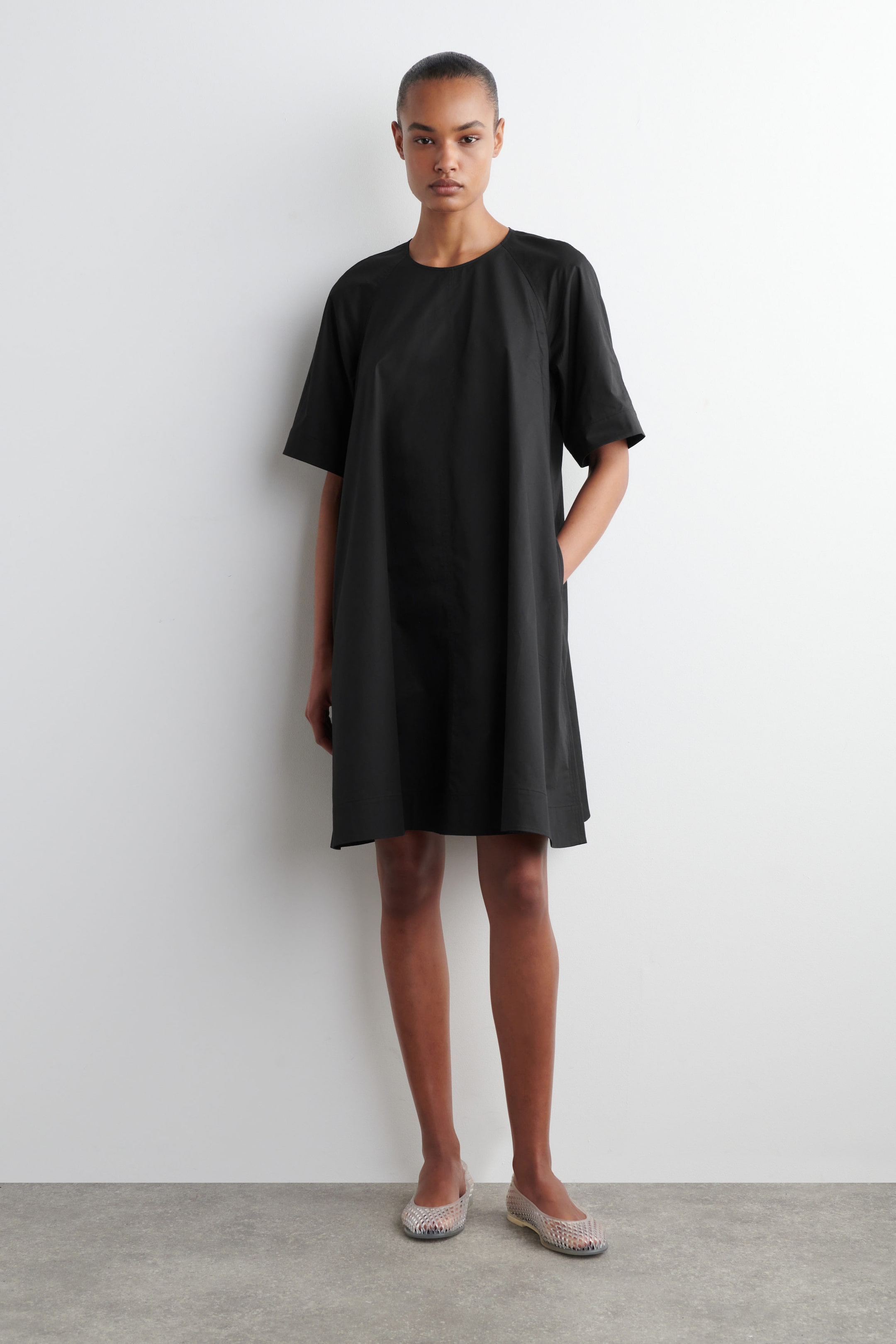 TIE-BACK A-LINE MINI DRESS