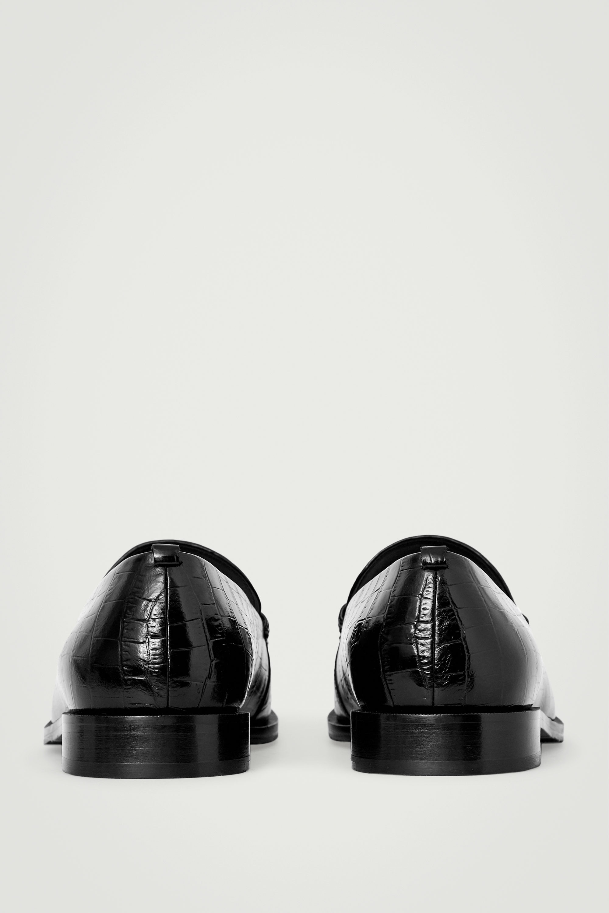 CROC-EFFECT LEATHER LOAFERS - BLACK | COS AU