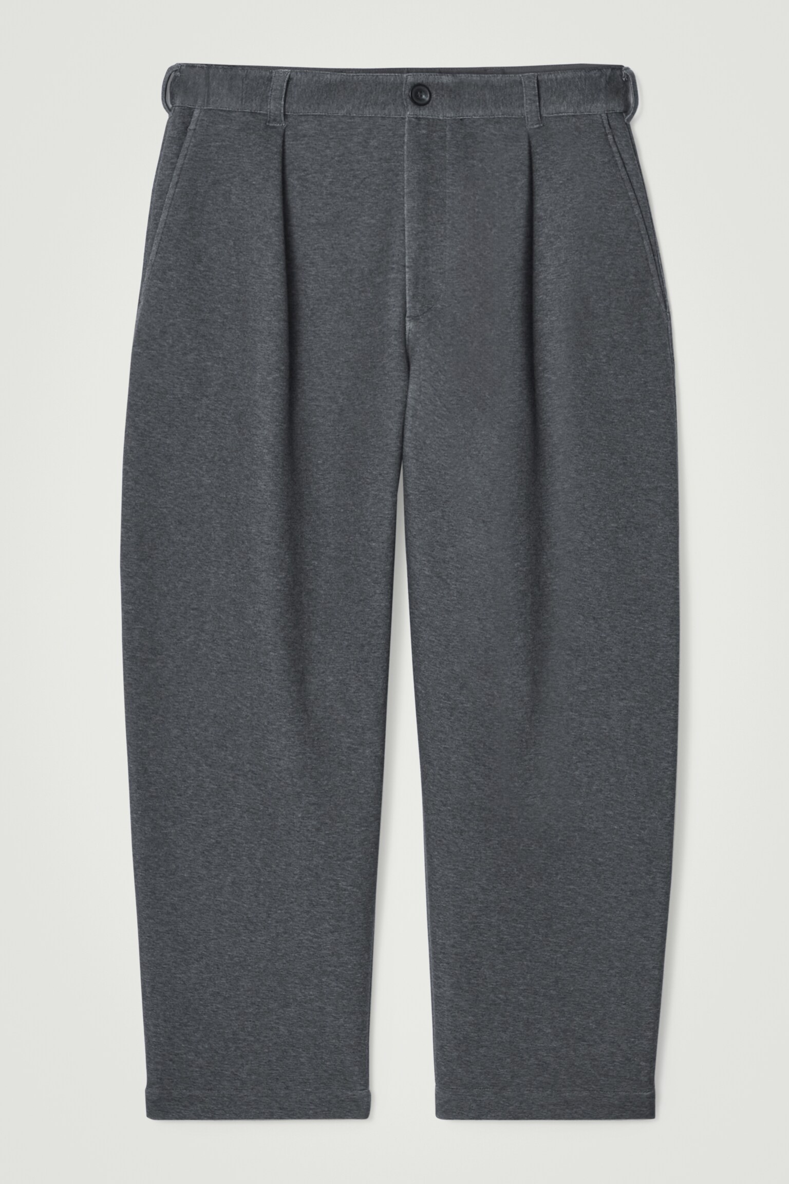 SCUBA-JERSEY BARREL-LEG TROUSERS - GREY