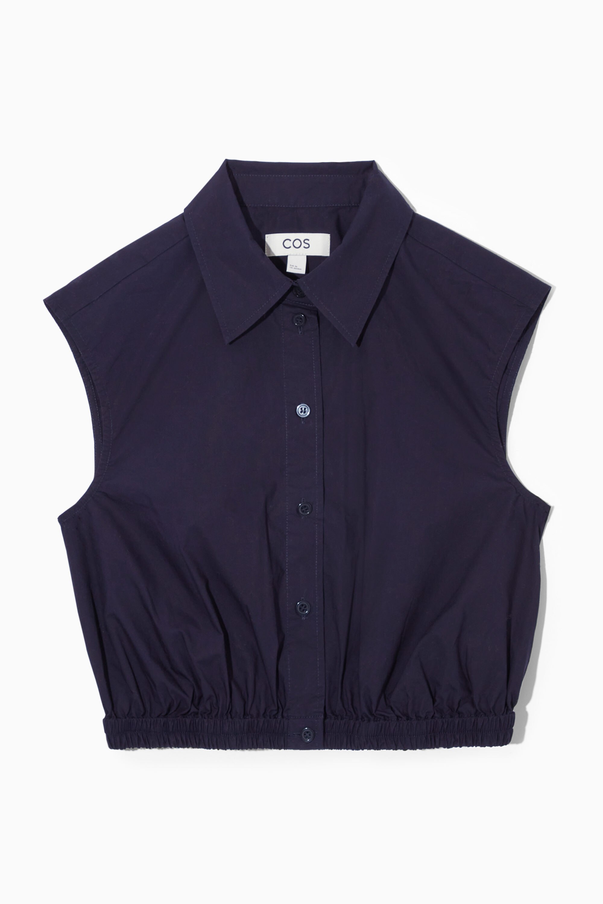 CROPPED SLEEVELESS SHIRT - NAVY | COS