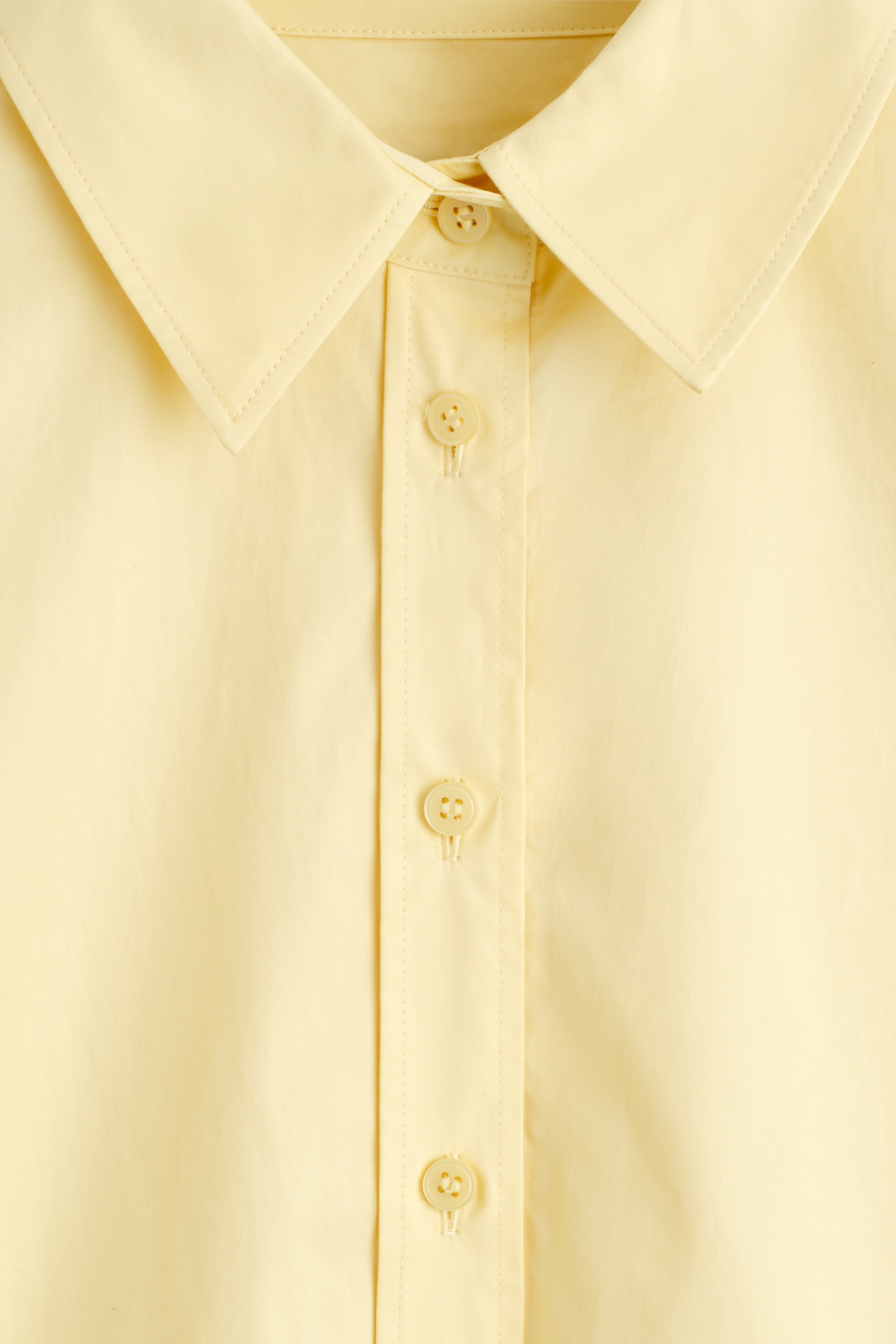 BAWEŁNIANA KOSZULA O LUŹNYM KROJU - ŻÓŁTY/BIAŁY - 6