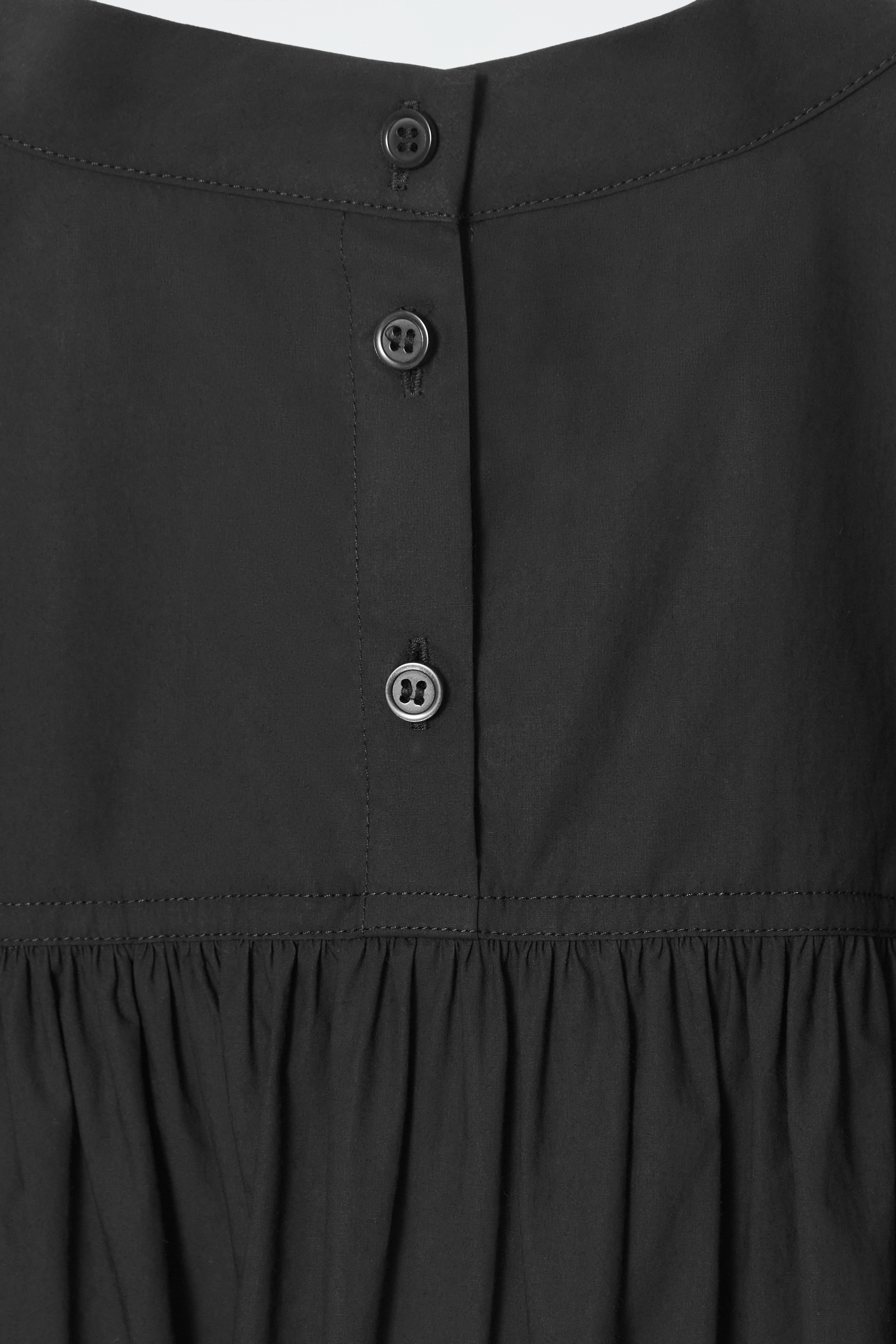 View larger image: GATHERED COTTON BLOUSE - BLACK - Ladies | H&M GB 2