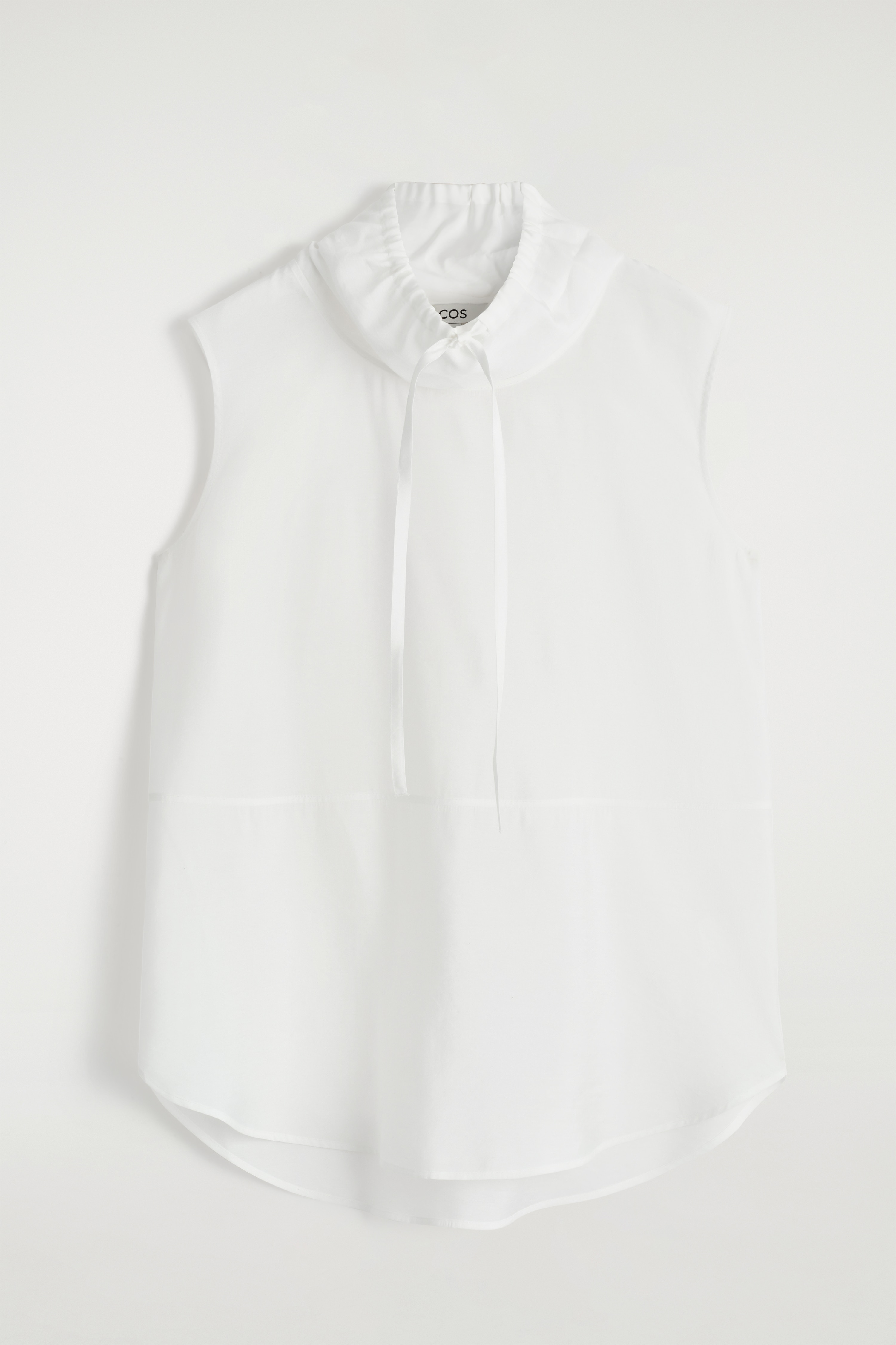 DRAWSTRING SLEEVELESS TOP - WHITE