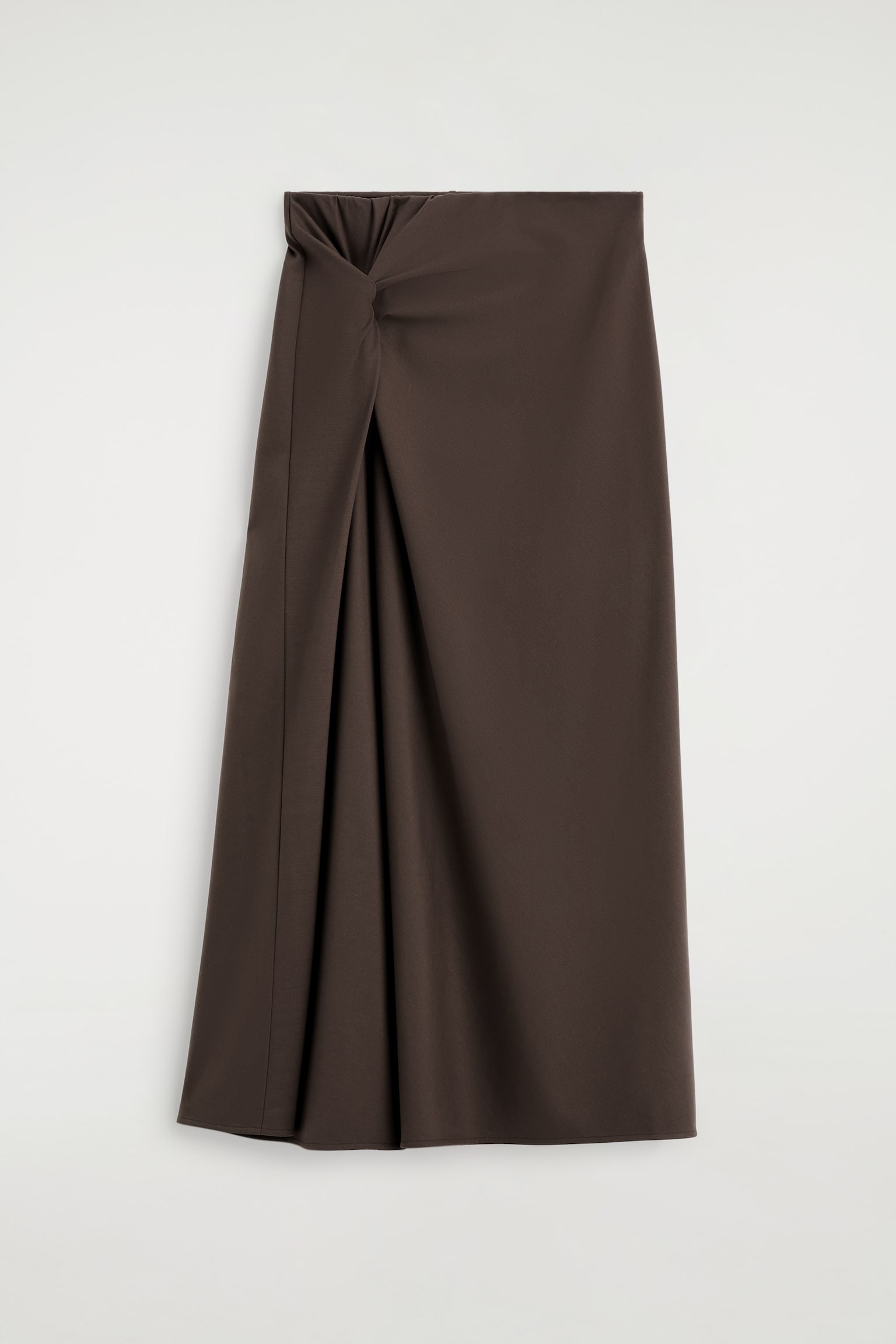 TWIST-DETAIL JERSEY MIDI SKIRT - חום/כחול כהה - 2