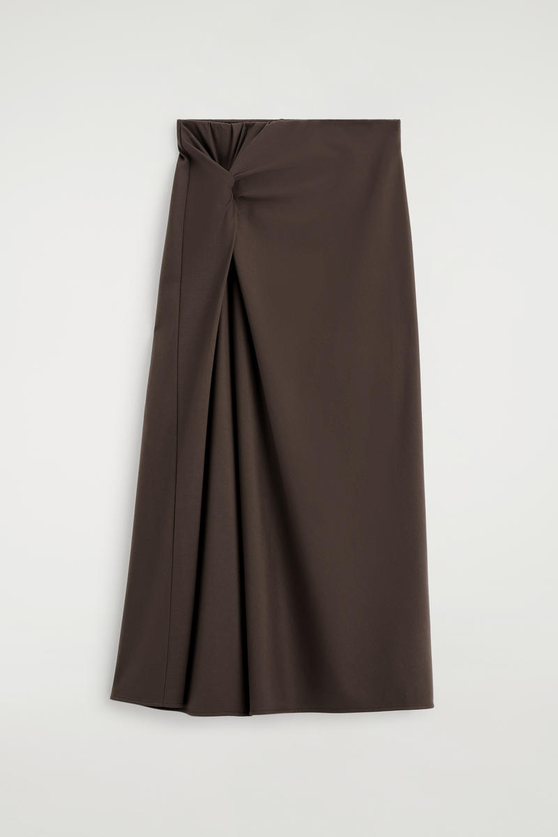 Twist-Detail Jersey Midi Skirt