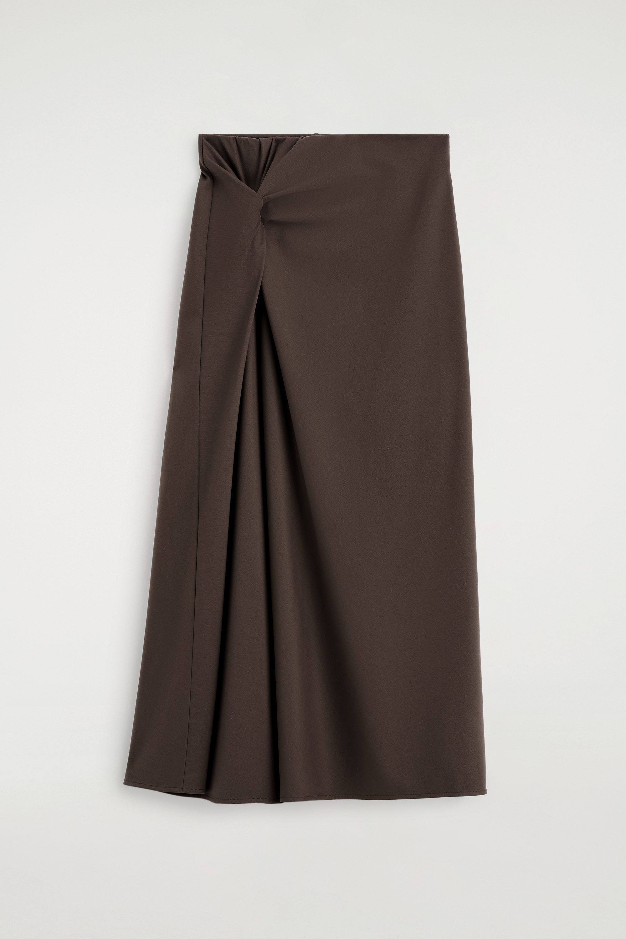 TWIST-DETAIL JERSEY TOP - DARK BROWN | COS US