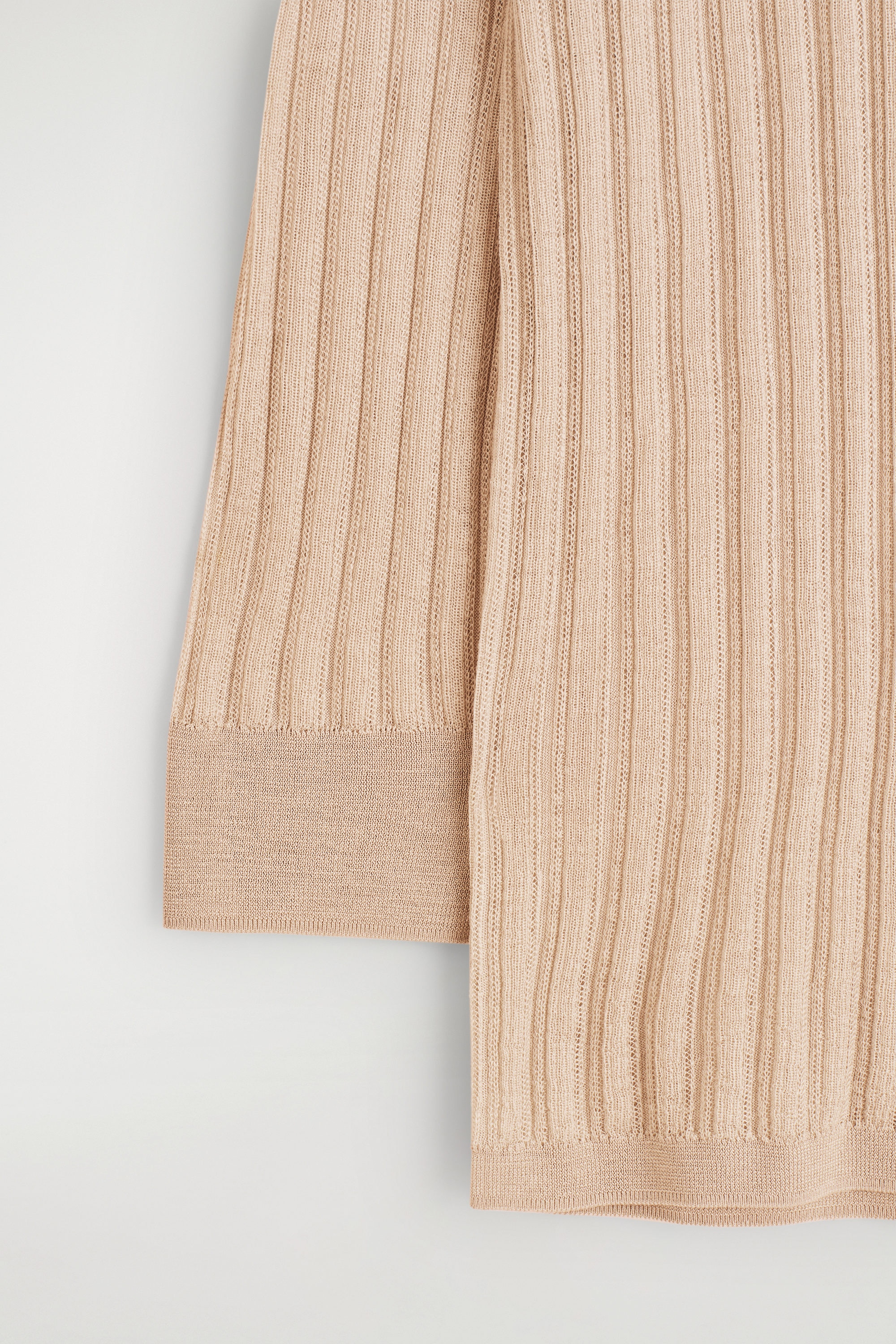 SHEER RIBBED-KNIT TOP - PEACH | COS