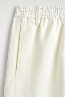 PANELED DENIM WIDE-LEG PANTS — WHITE 5