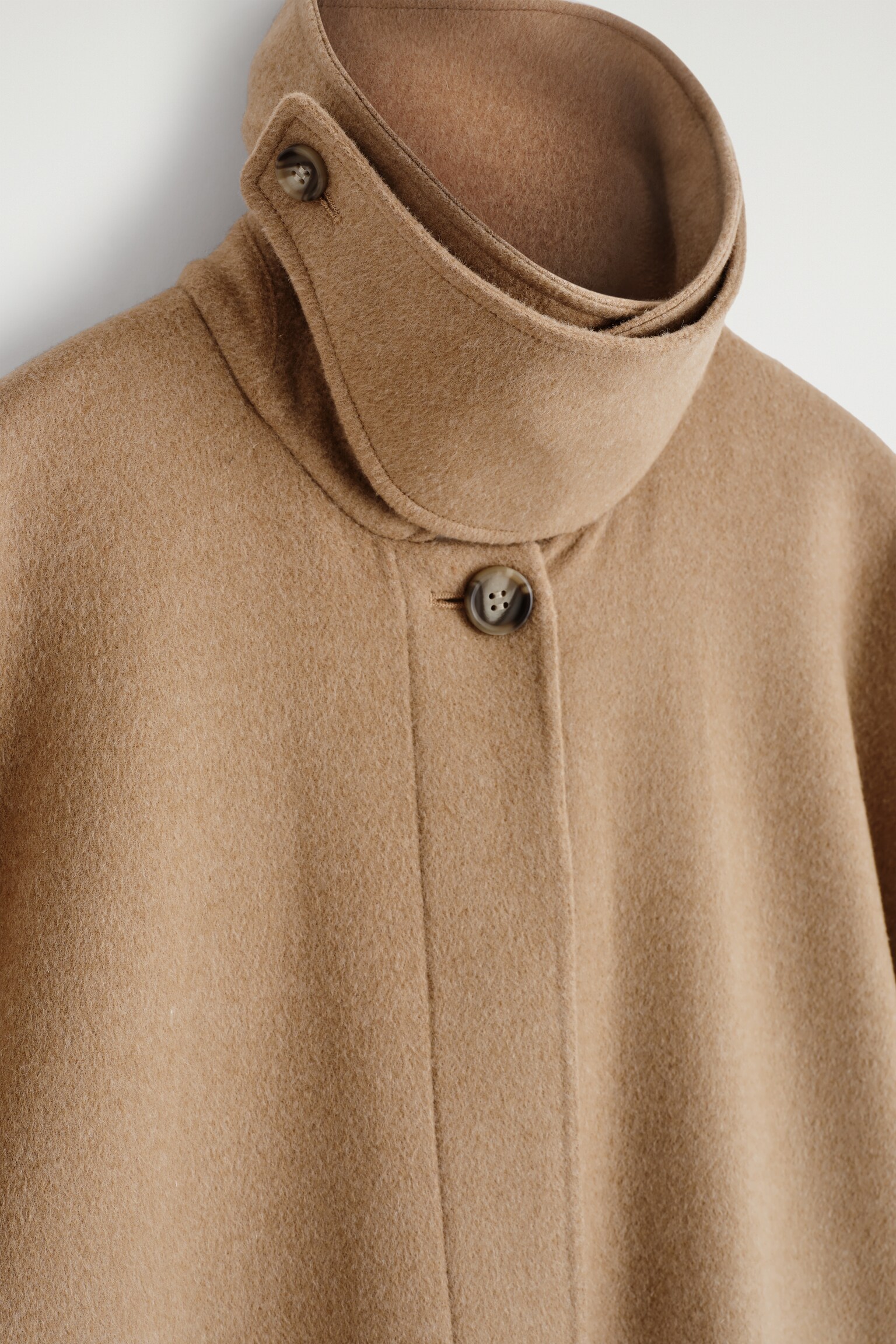 LANGES CAPE AUS DOUBLEFACE-WOLLE - BEIGE/GRAU - 3