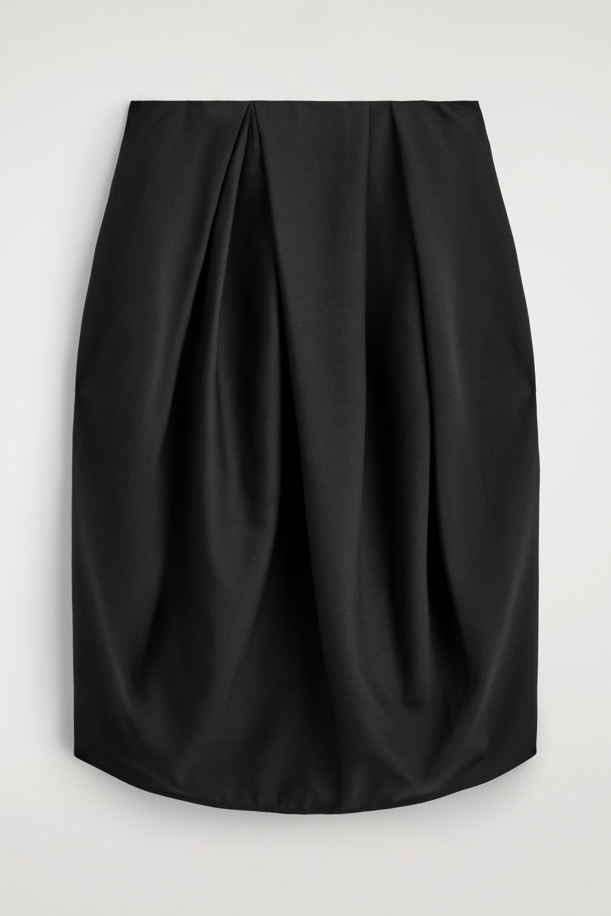 PLEATED WOOL MIDI TULIP SKIRT - BLACK | COS US