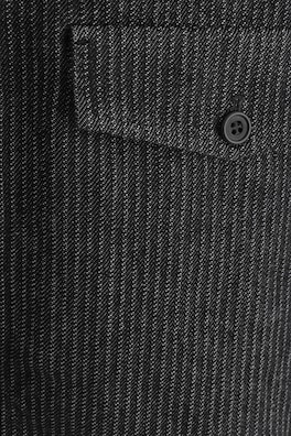 PINSTRIPED DENIM ZIP-UP OVERSHIRT — BLACK / PINSTRIPED 6