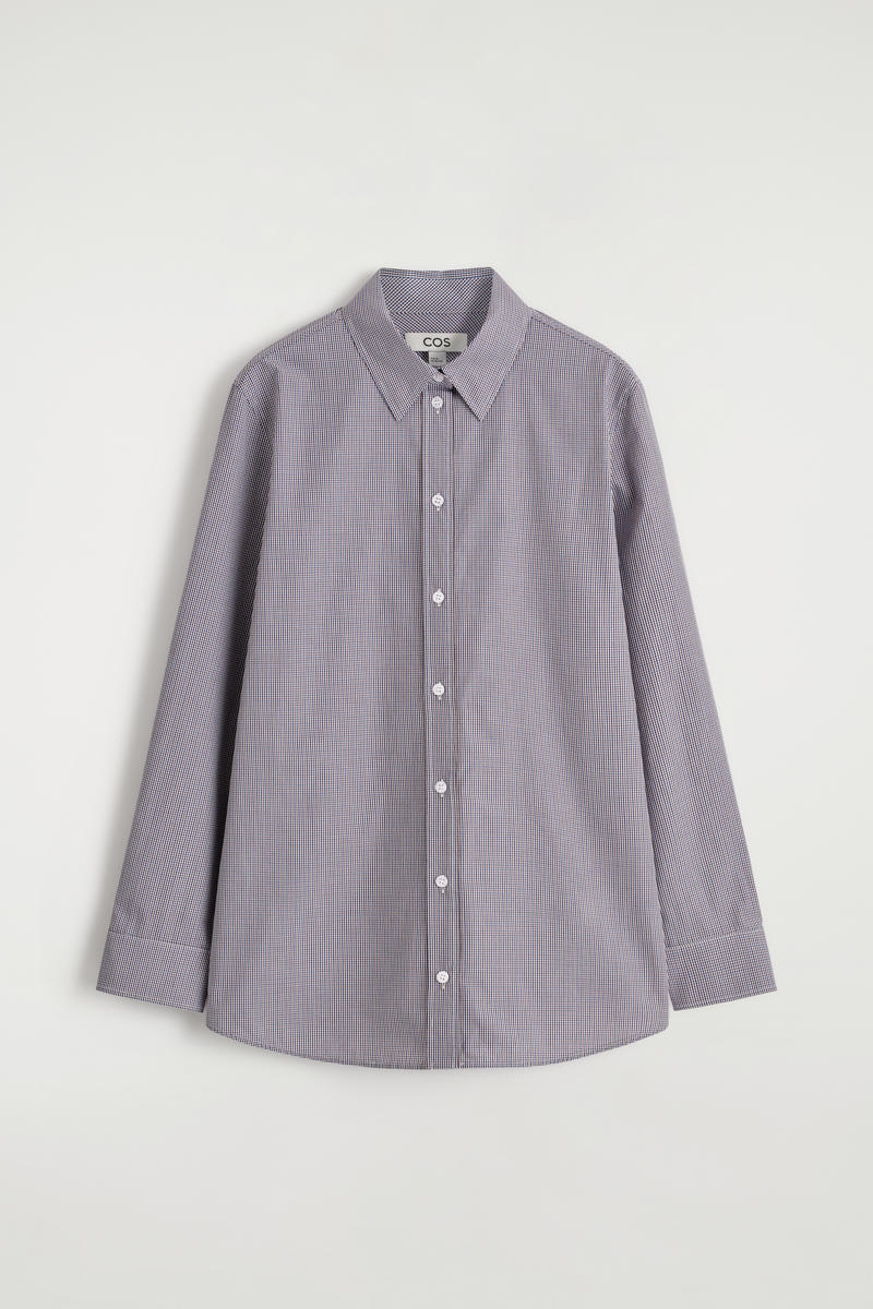 Cos Camicia In Cotone A Quadretti Vichy In Blue