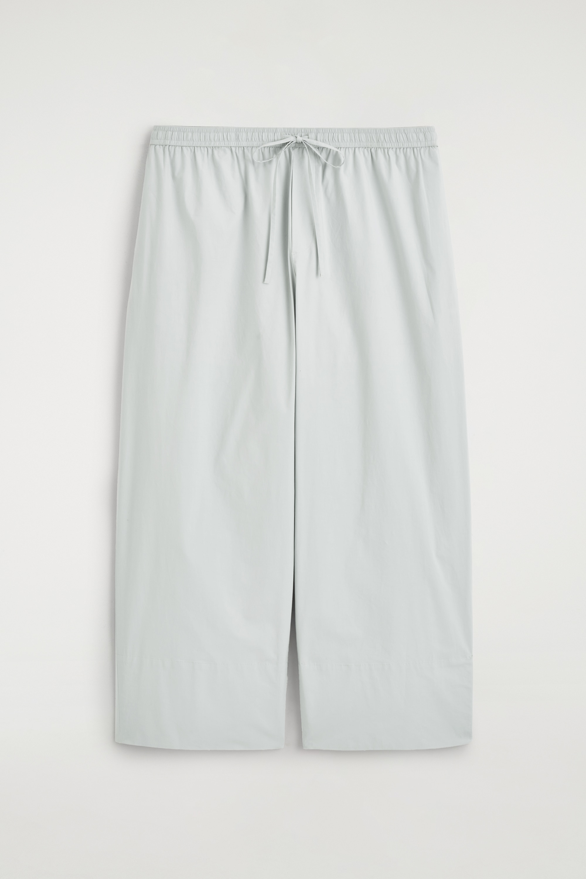 BAUMWOLLHOSE MIT KORDELZUGBUND UND GERADEM BEIN - Hellgrau/WEISS/NAVYBLAU