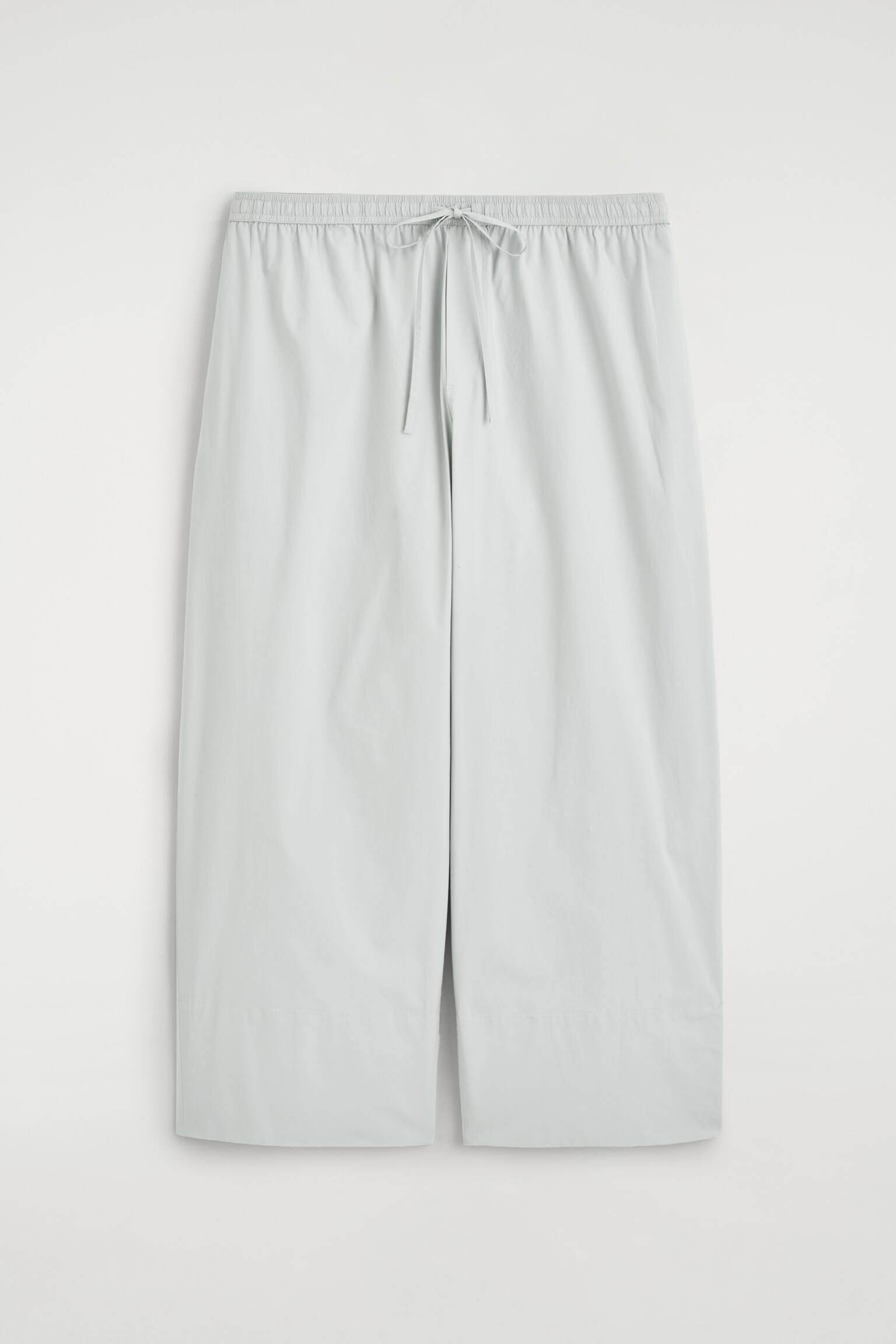 PANTALONI DIN BUMBAC CU PICIOR DREPT ȘI CORDON - GRI DESCHIS/ALB/BLEUMARIN - 1