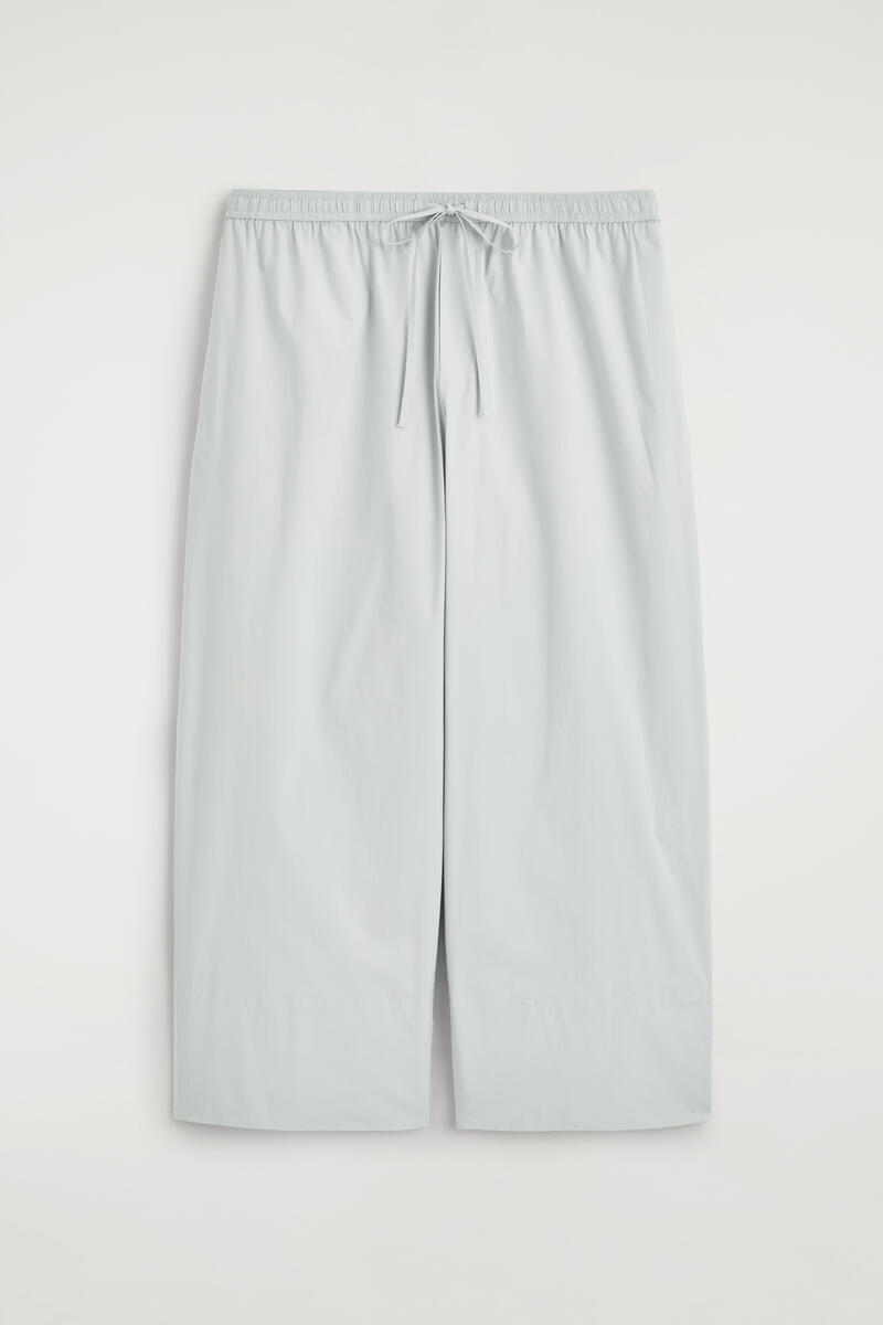 COS Cotton Straight-Leg Drawstring Trousers In Grey Women's Size 44