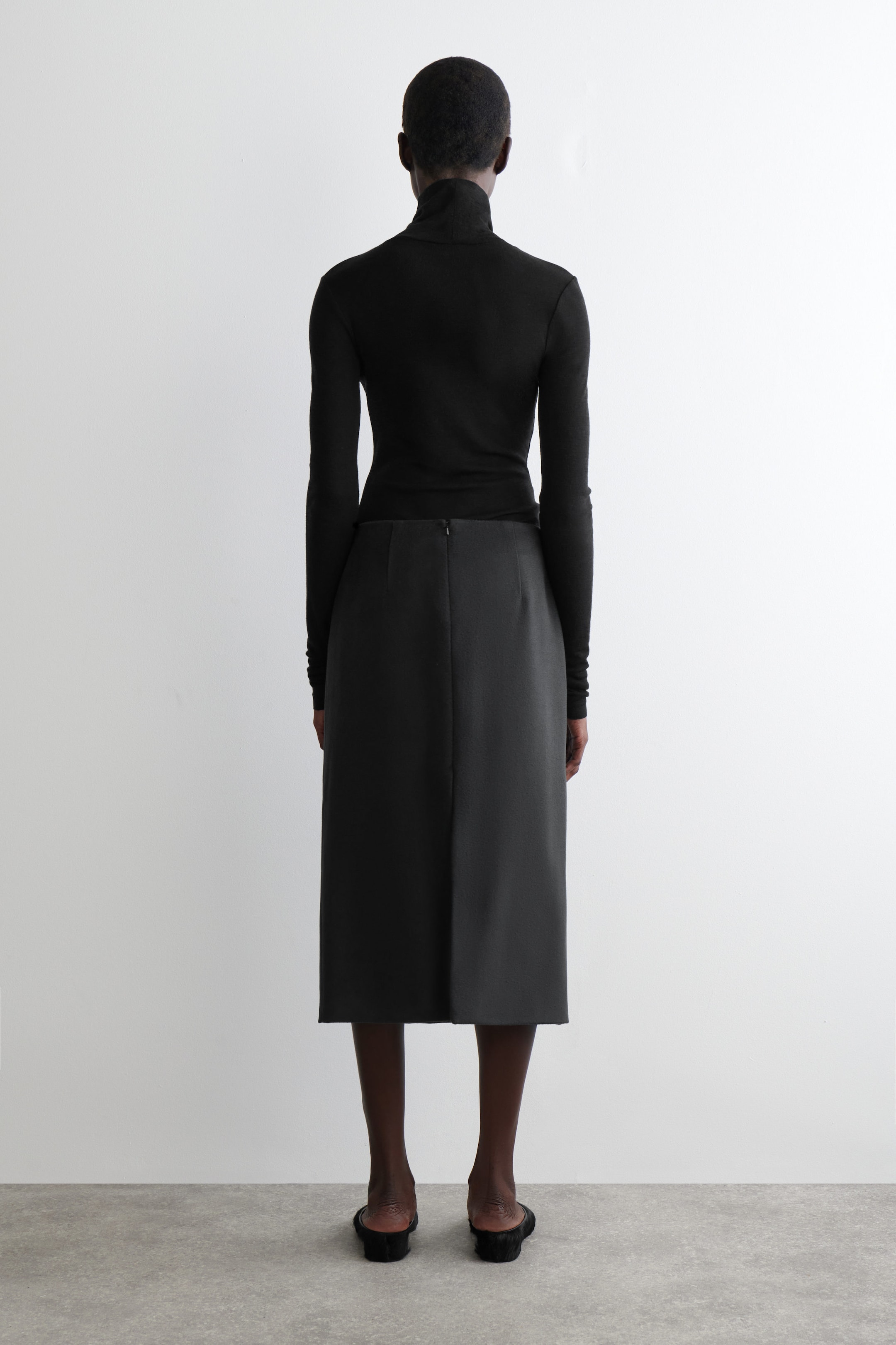 WOOL-ZIBELINE PENCIL SKIRT