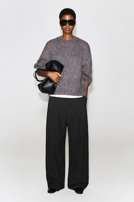 TRI-TONE WOOL-MOHAIR SWEATER — BLUE / RED / BLACK 2