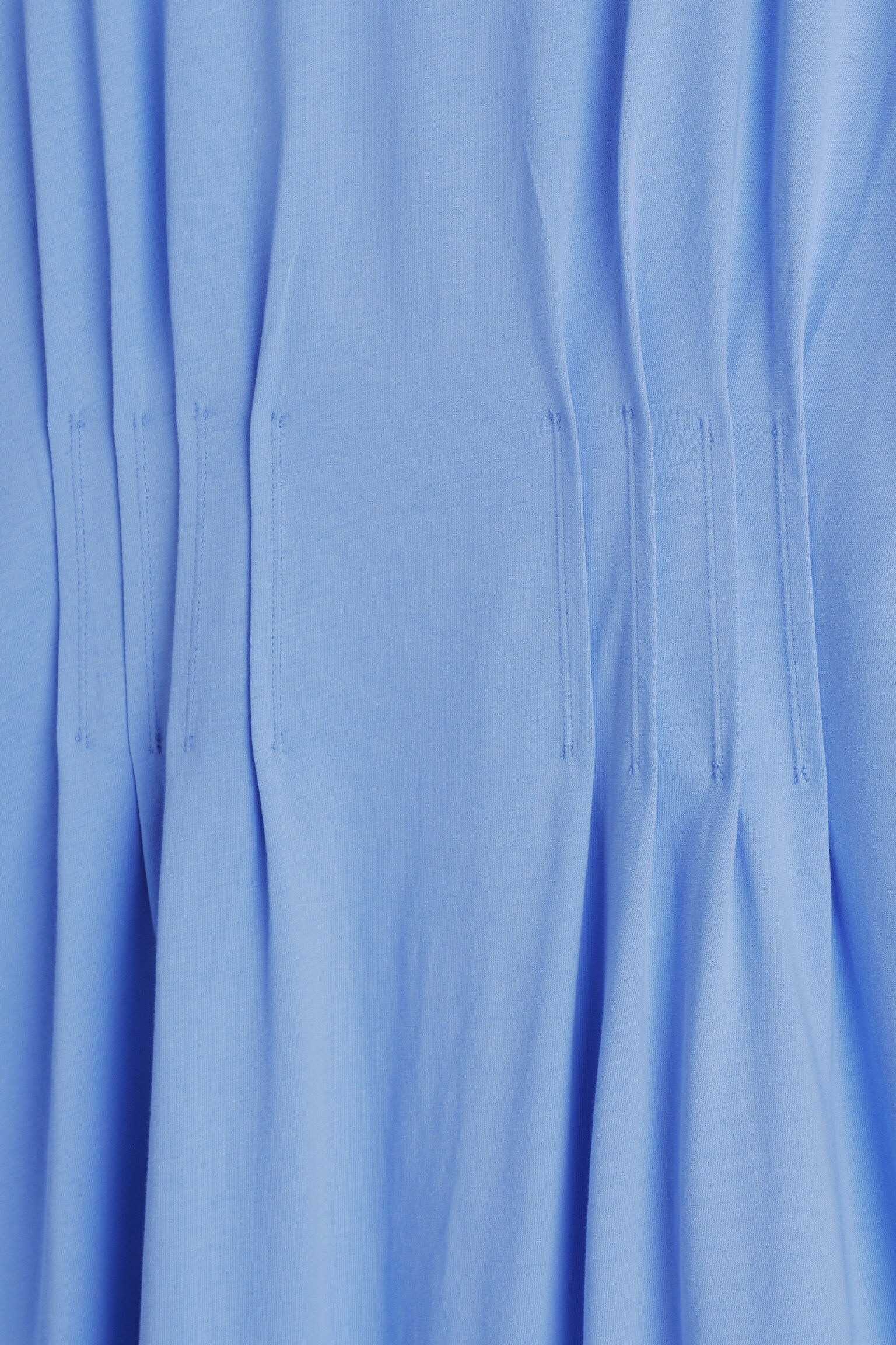 VESTIDO DE ALGODÓN CON DETALLES PLISADOS - AZUL CLARO/AZUL MARINO - 5