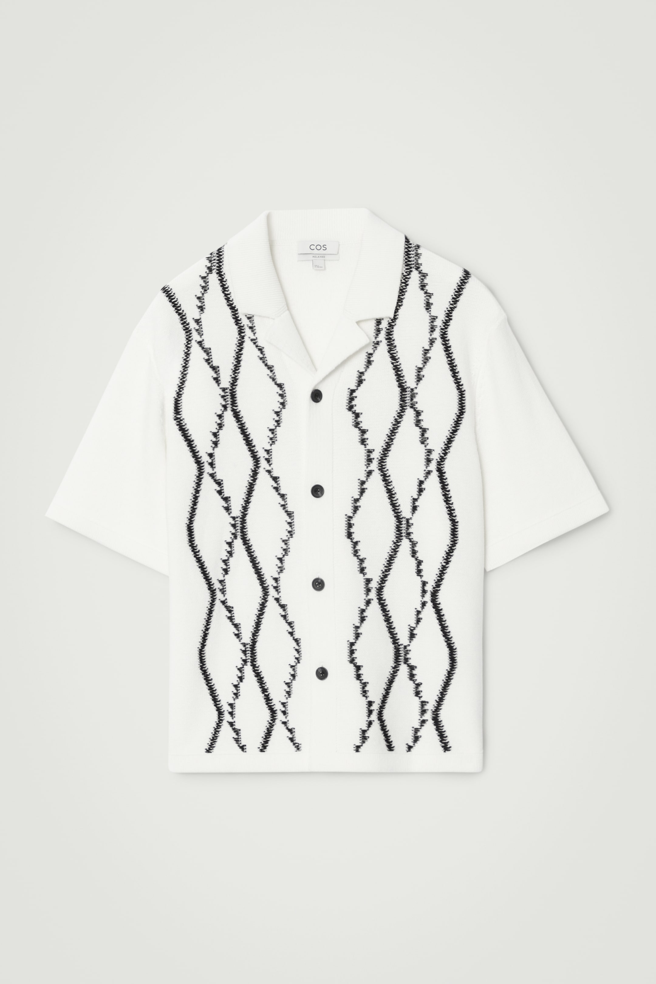 Ingrandisci l'immagine: RELAXED ABSTRACT ARGYLE-KNIT SHIRT - WHITE - UOMO | H&M CH 1