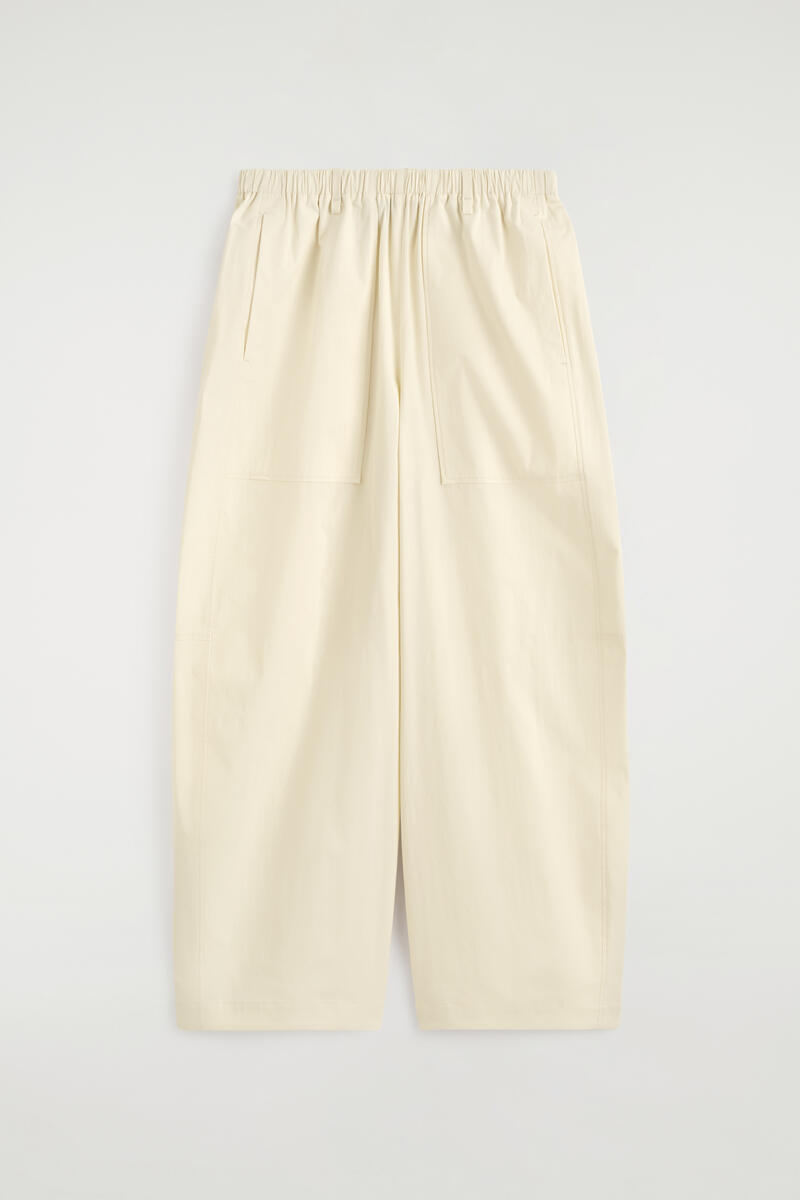 Cotton Barrel-Leg Utility Pants