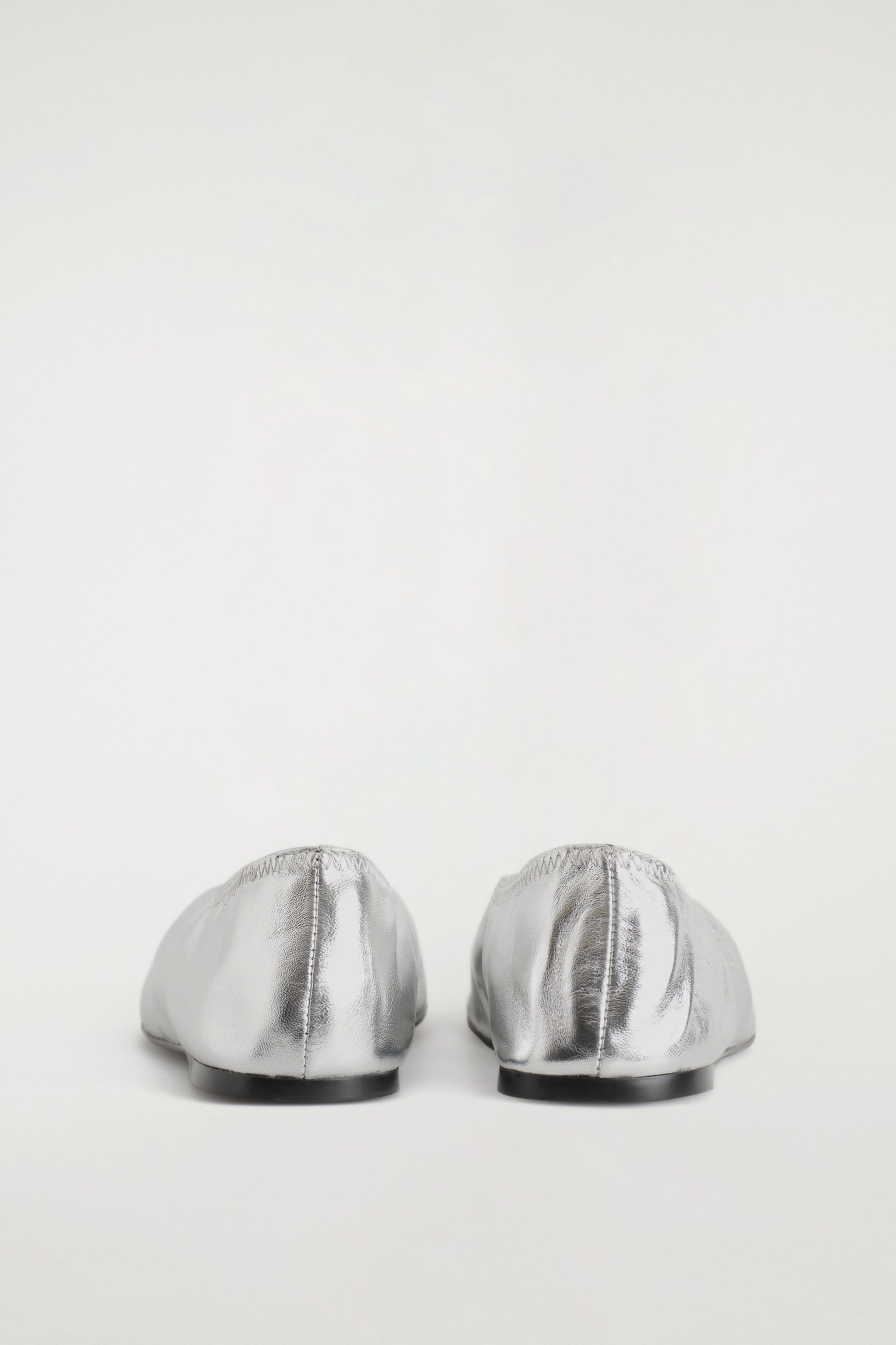 MINIMALISTYCZNE BALERINY ZE SKÓRY - SREBRZYSTY - 3