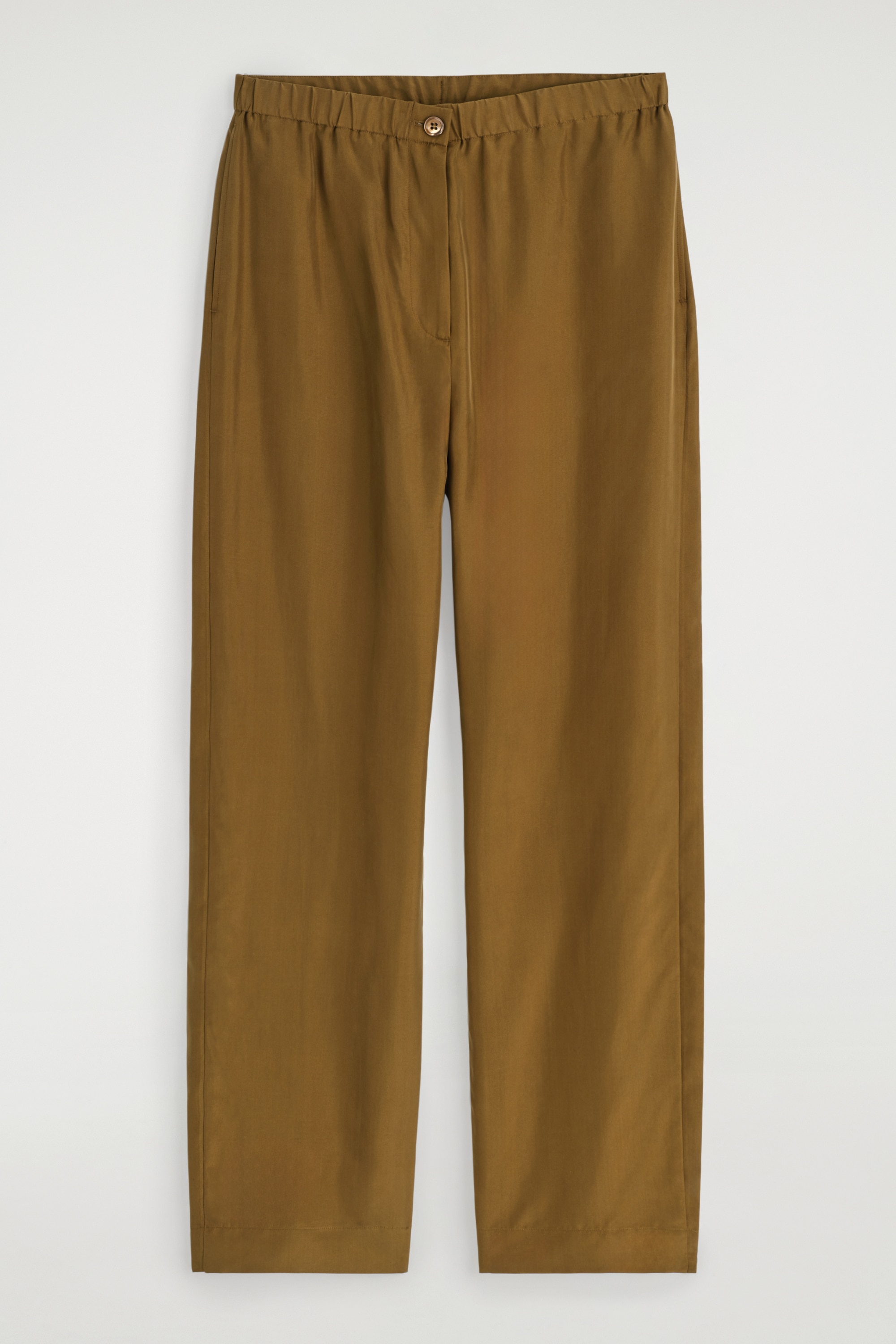 RELAXED SILK TROUSERS - BROWN/NAVY