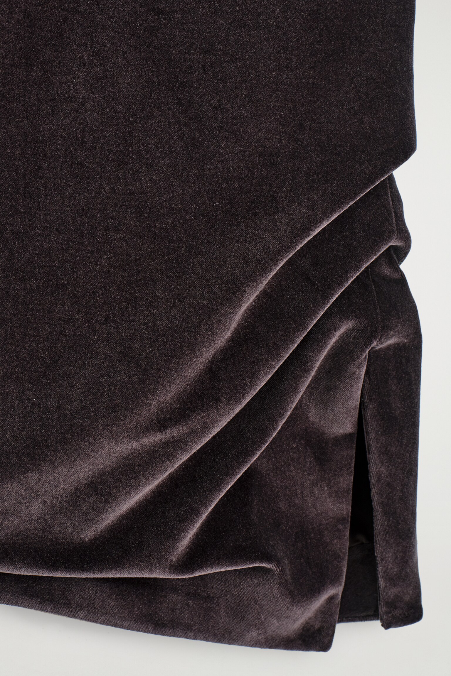 ASYMMETRIC VELVET TOP - DARK BROWN/NAVY - 5