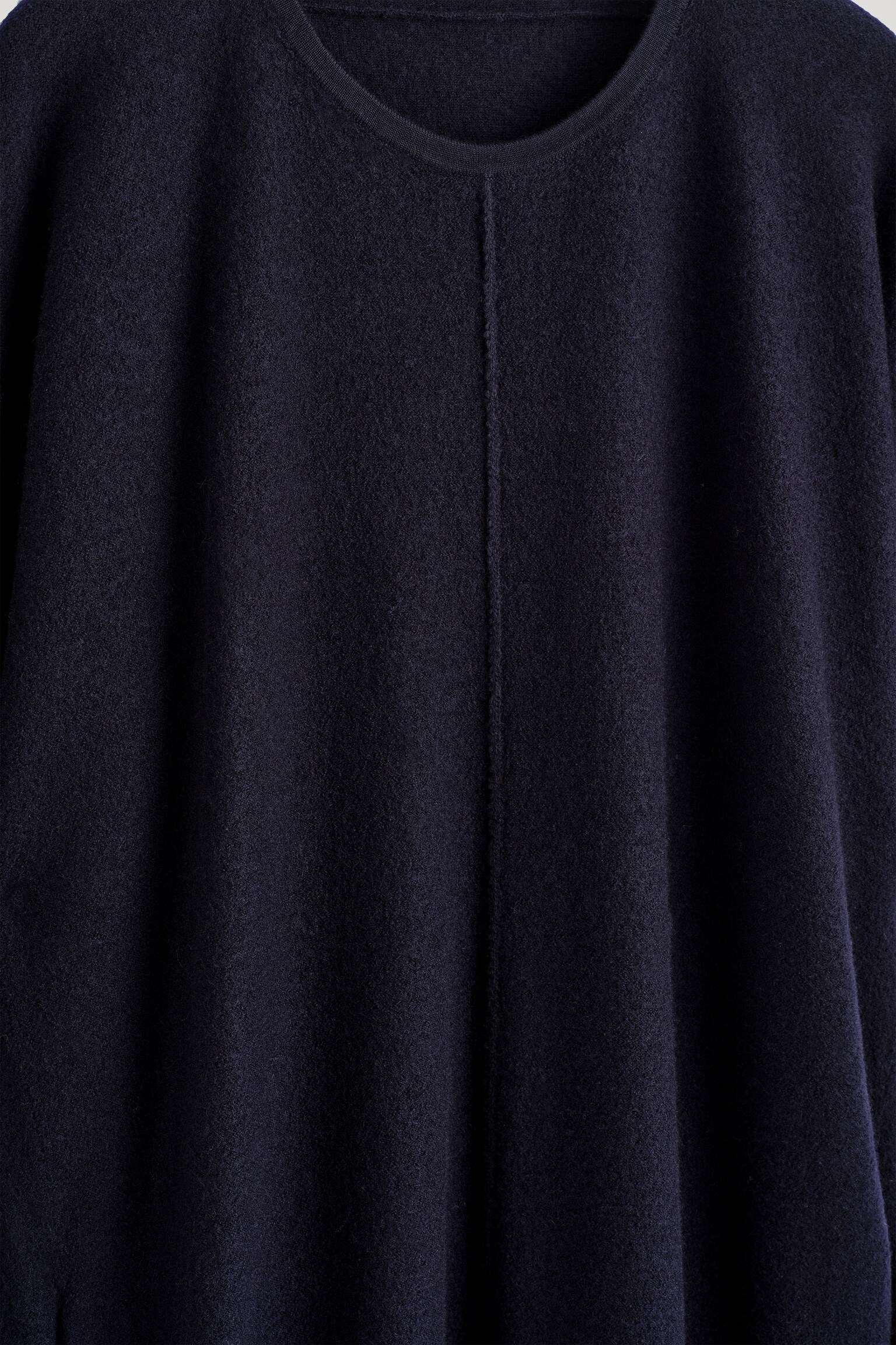 VESTIDO CORTO DE LANA MERINO - AZUL MARINO/GRIS JASPEADO - 3