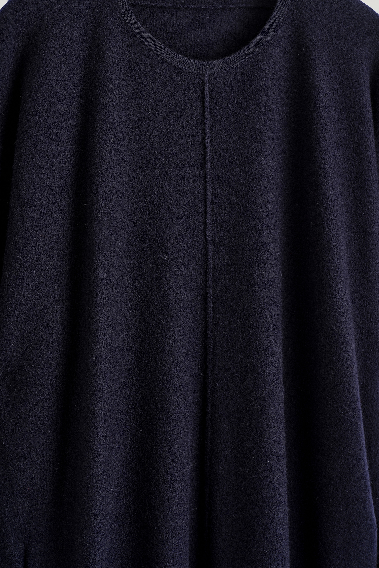 SCULPTED MERINO WOOL MINI DRESS - NAVY/GREY MÉLANGE - 5