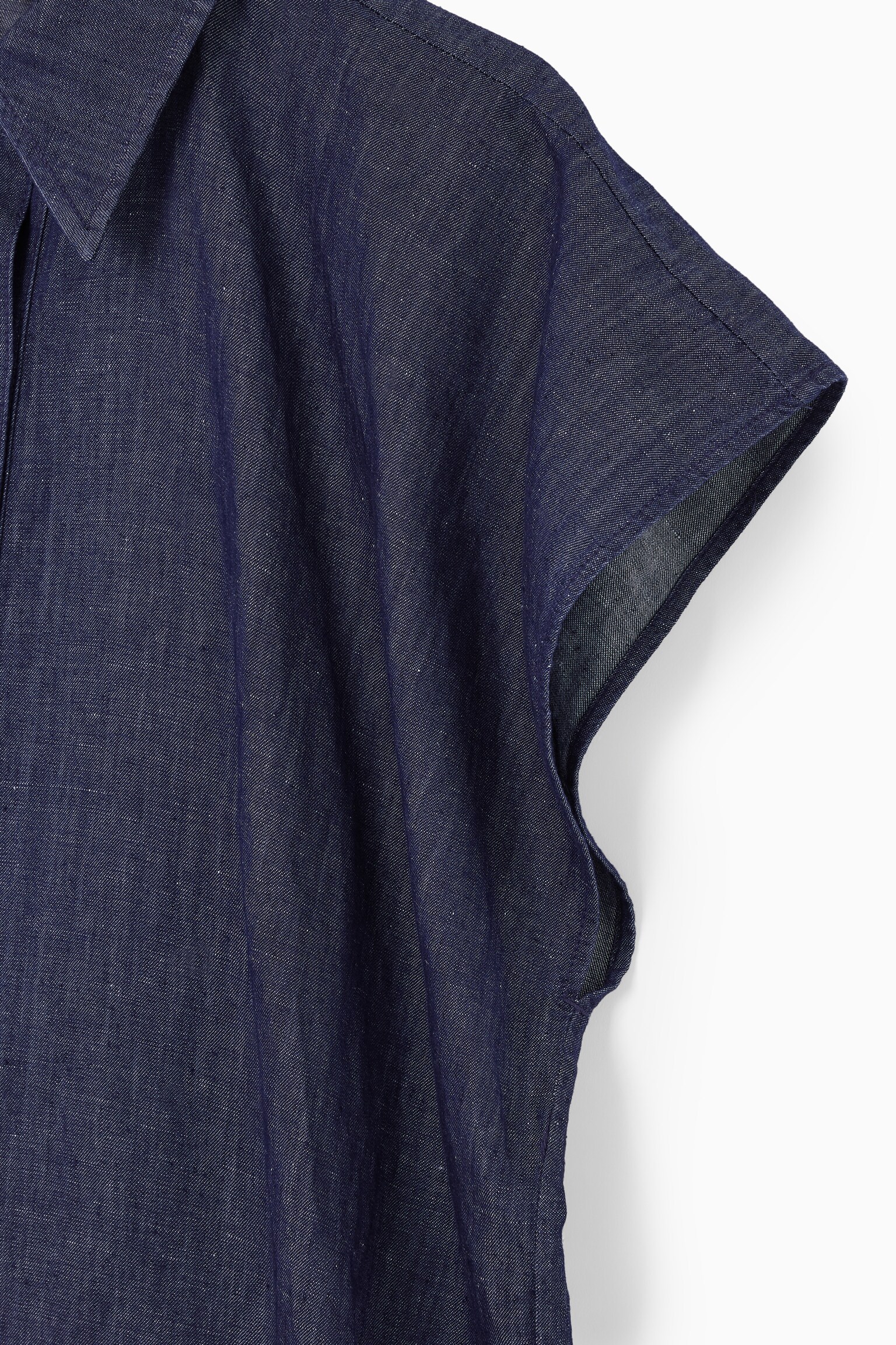 OVERSIZED DENIM MIDI SHIRT DRESS - INDIGO - 3