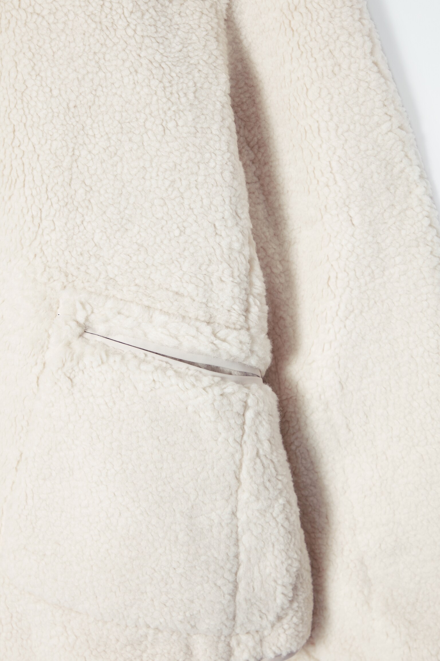 COLLARED TEDDY JACKET - IVORY - 3