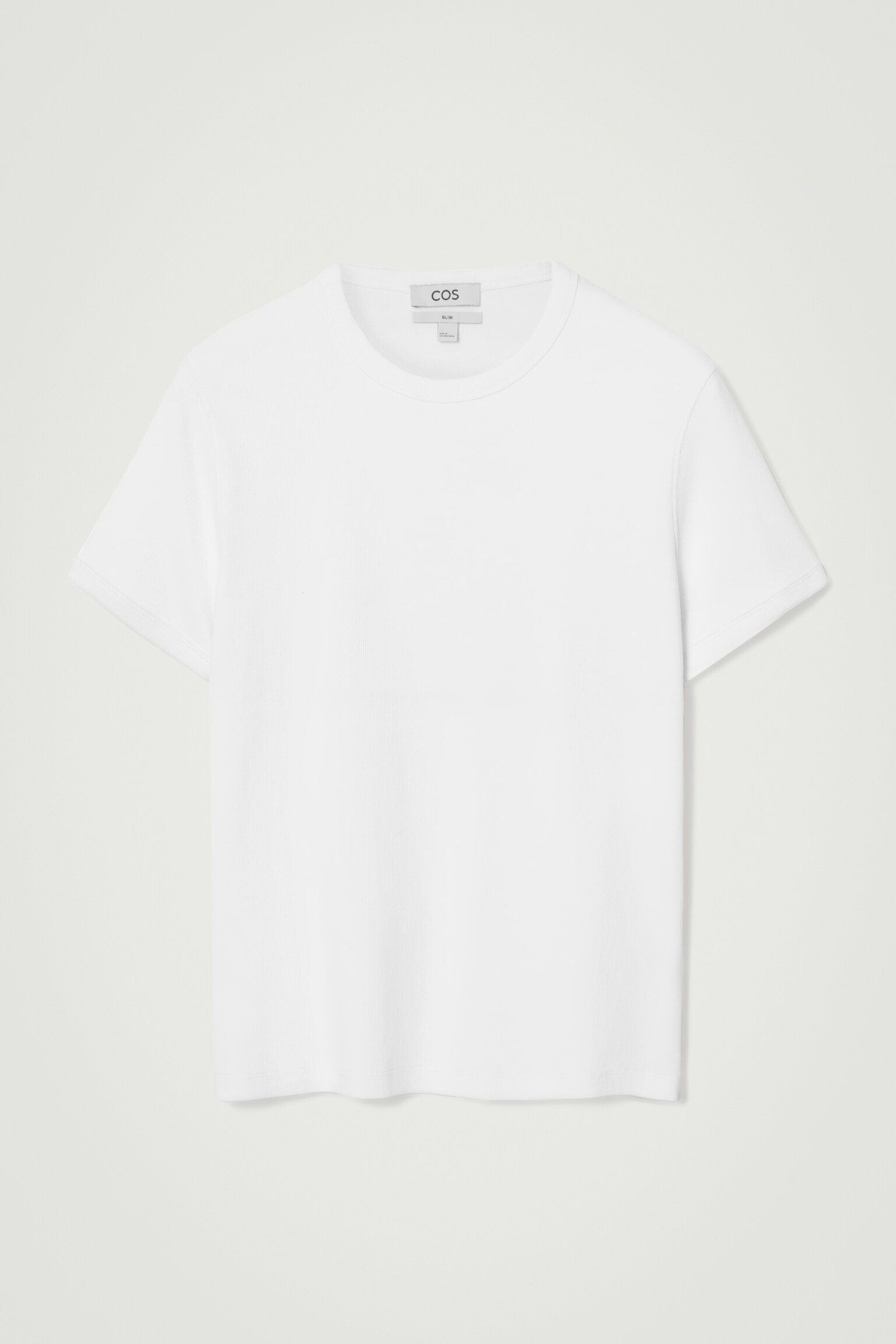 SLIM RIBBED COTTON T-SHIRT - WHITE/BLACK/DARK KHAKI/NAVY/KHAKI/CHARCOAL/LIGHT GREY - 2