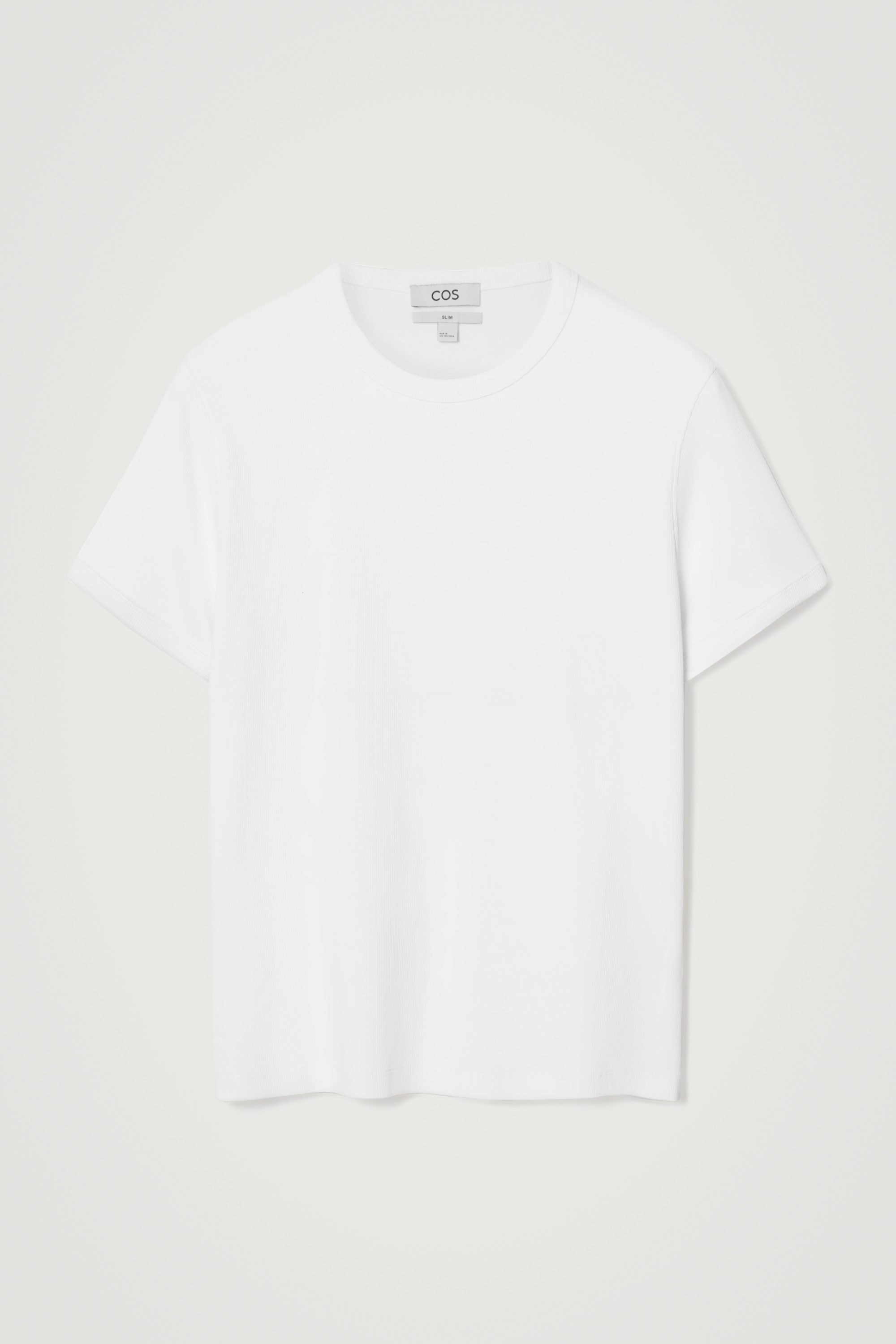 SLIM RIBBED COTTON T-SHIRT - WHITE | COS