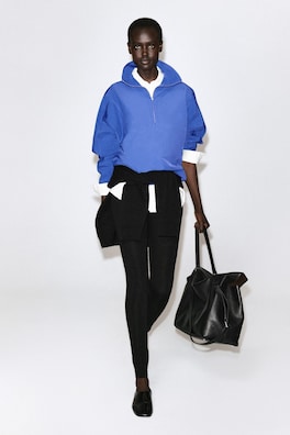 ZIP-UP BLOUSON SHIRT — BLUE 3