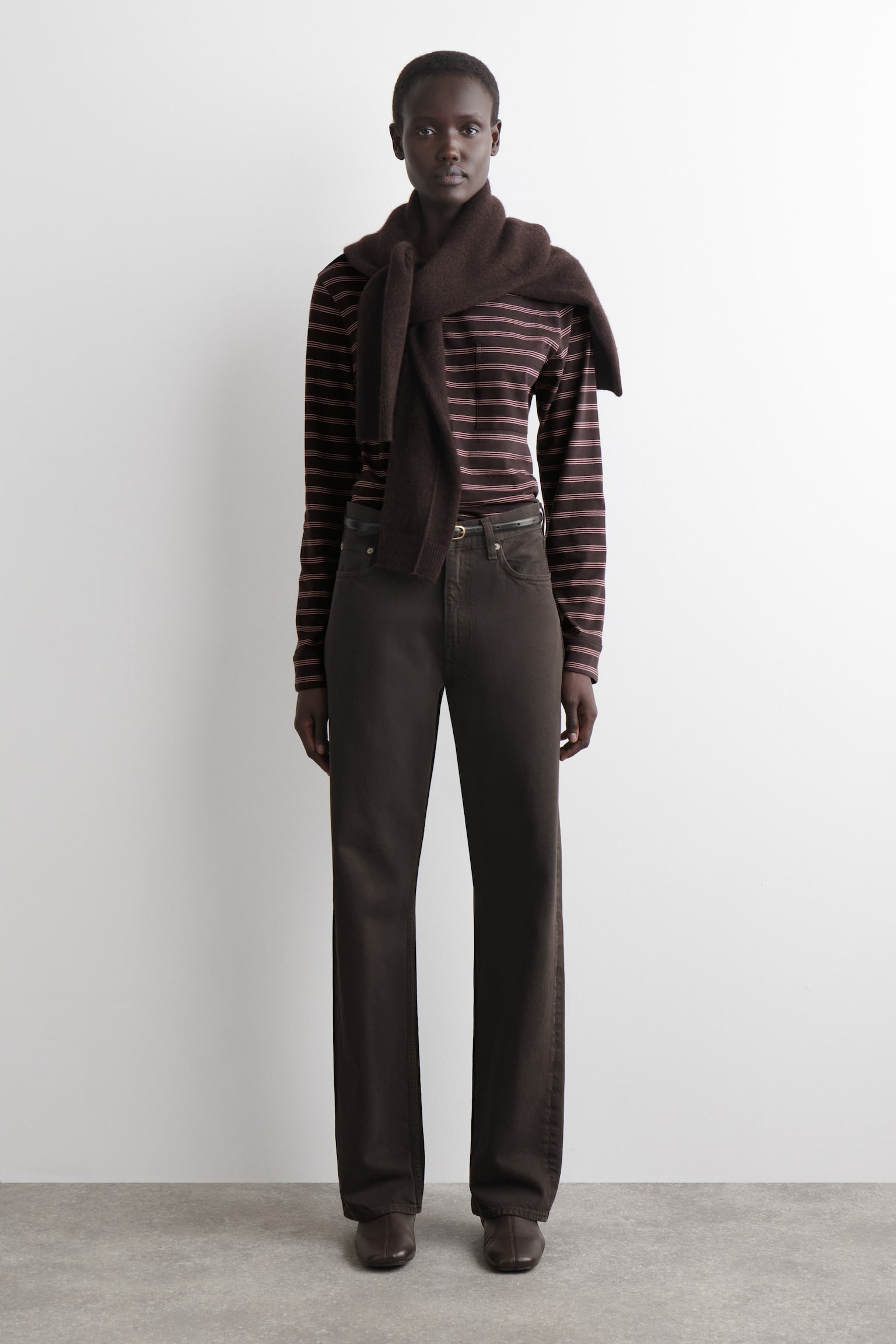 HOSSZÚ UJJÚ PAMUT PÓLÓ - BROWN / PINK / STRIPED/SZÜRKE MELANZS/FEHÉR - 3