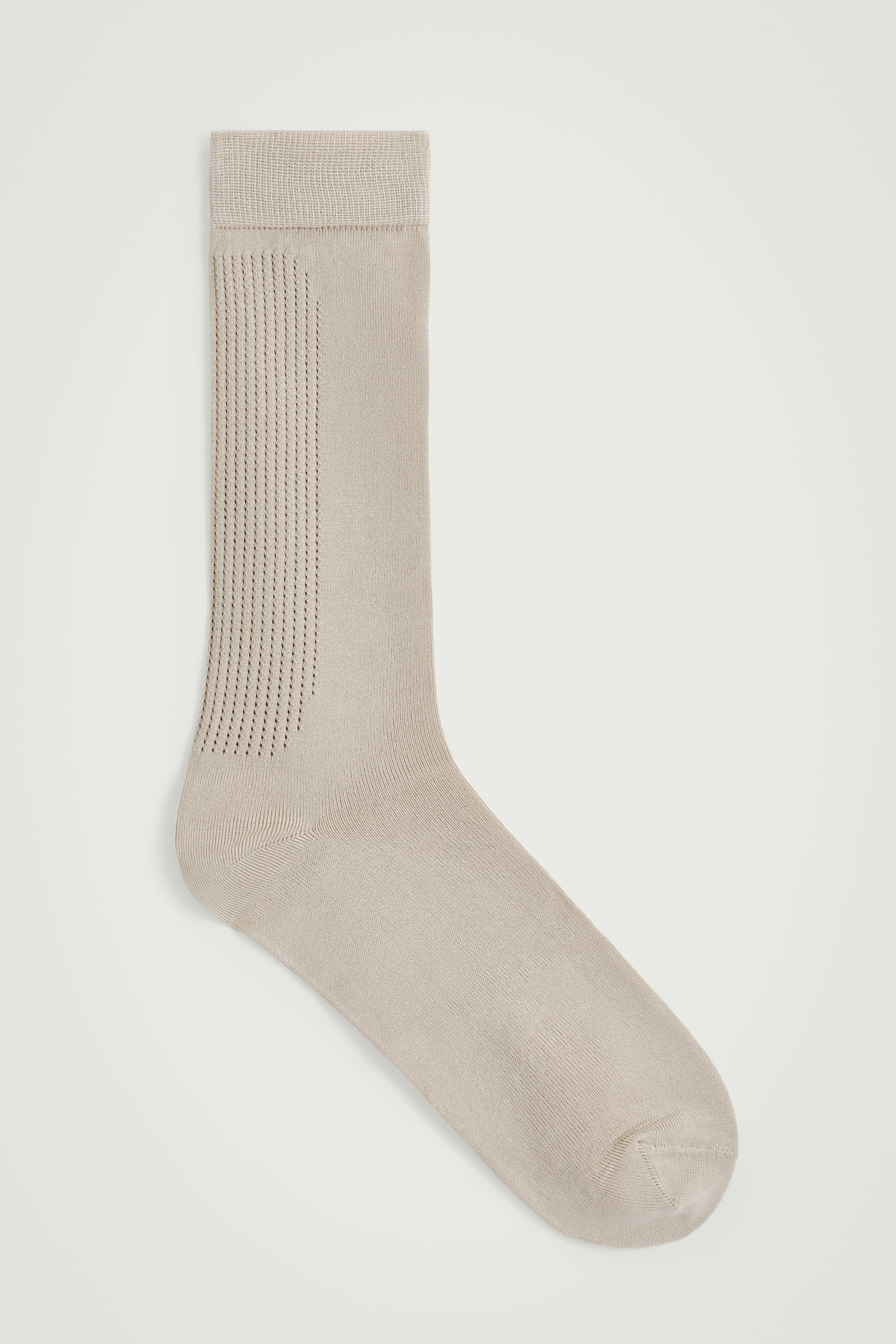 Grösseres Bild ansehen: BAUMWOLLSOCKEN AUS POINTELLE-STRICK - HELLES GRAUBRAUN - HERREN | H&M CH 1